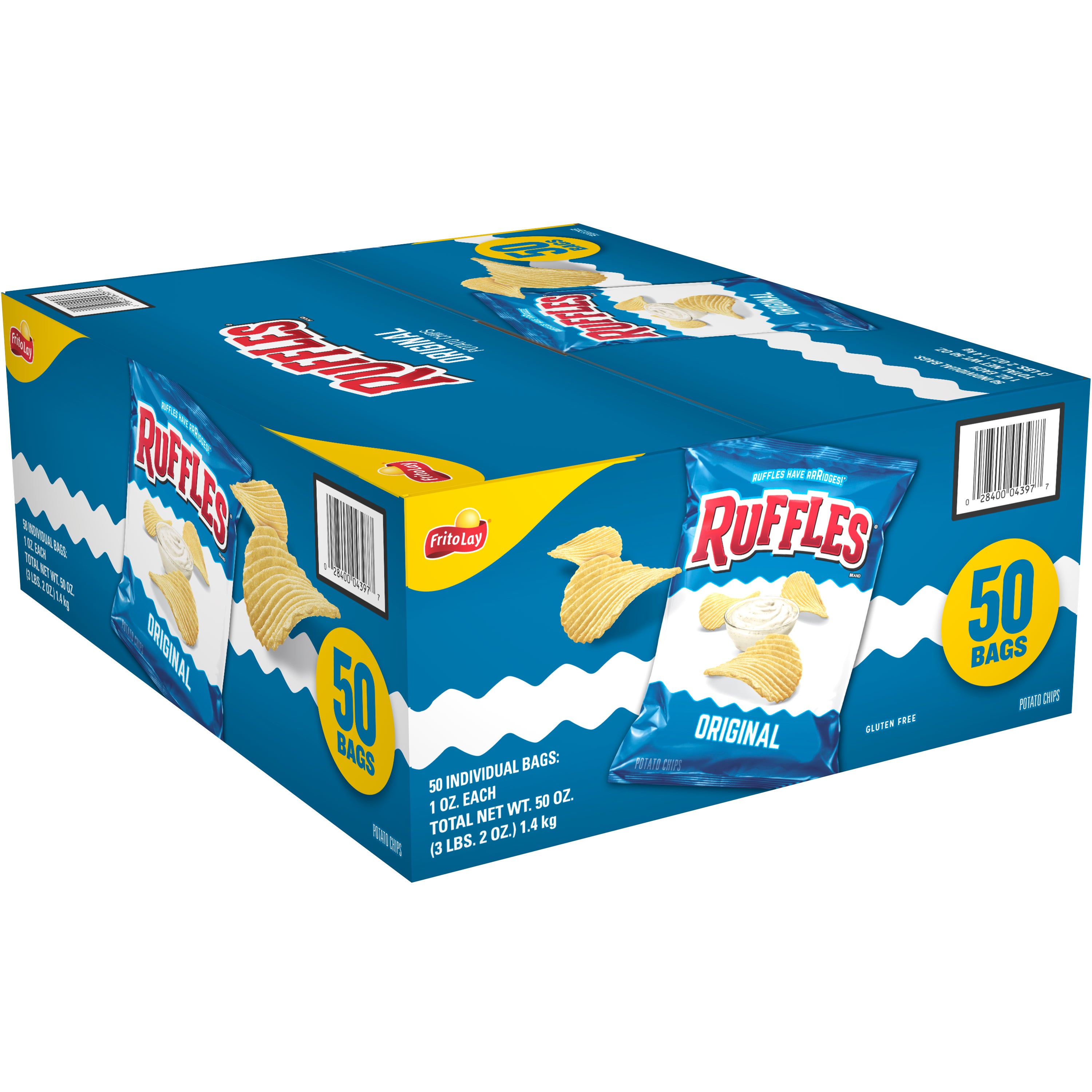 RUFFLES ORIGINAL POTATO CHIPS 50 CT/1 OZ