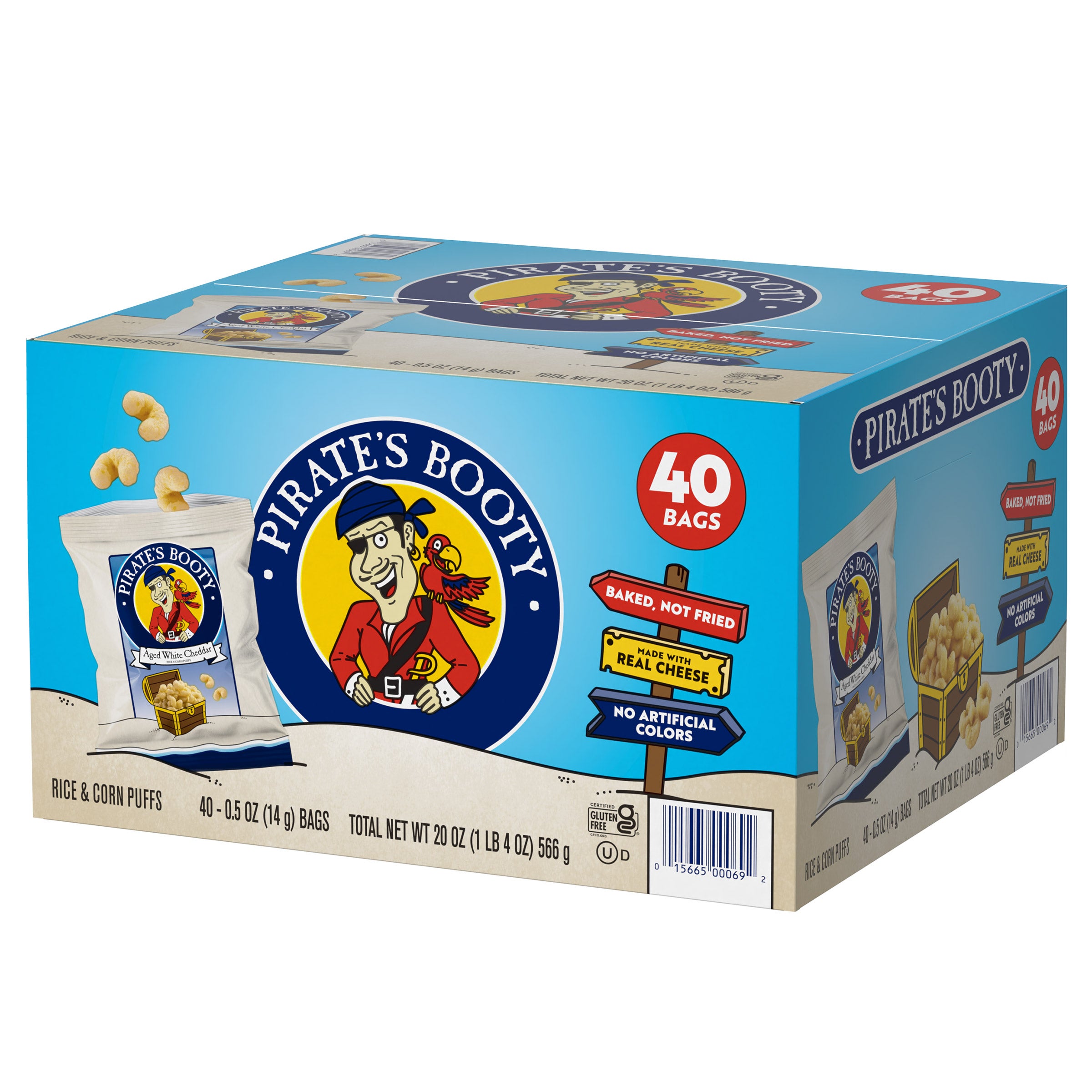 PIRATE'S BOOTY AGED WHITE CHEDDAR 40 CT - Image 1