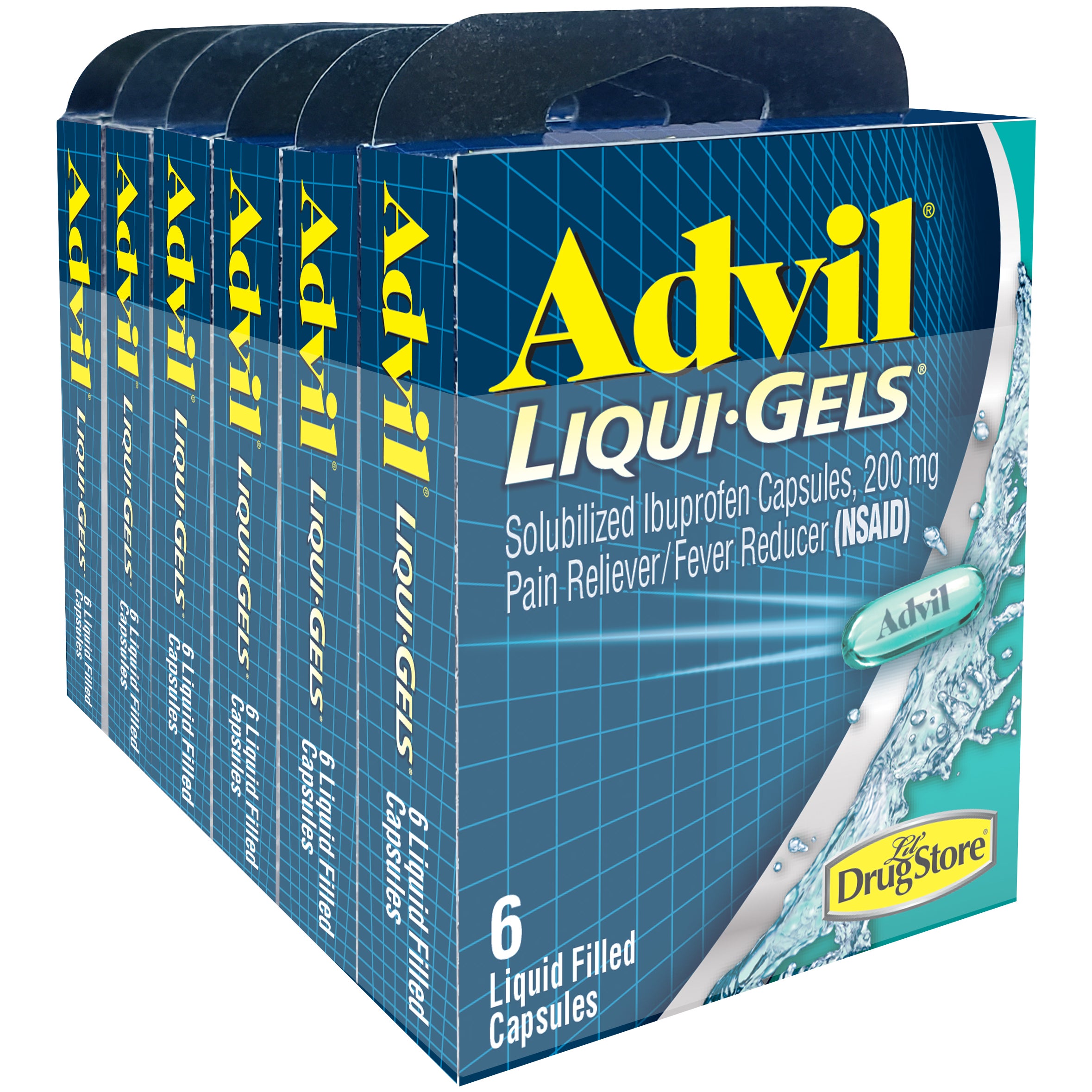 LIL DRUG STORE ADVIL LIQUI-GELS 200MG 6/6 COUNT CAPLETS