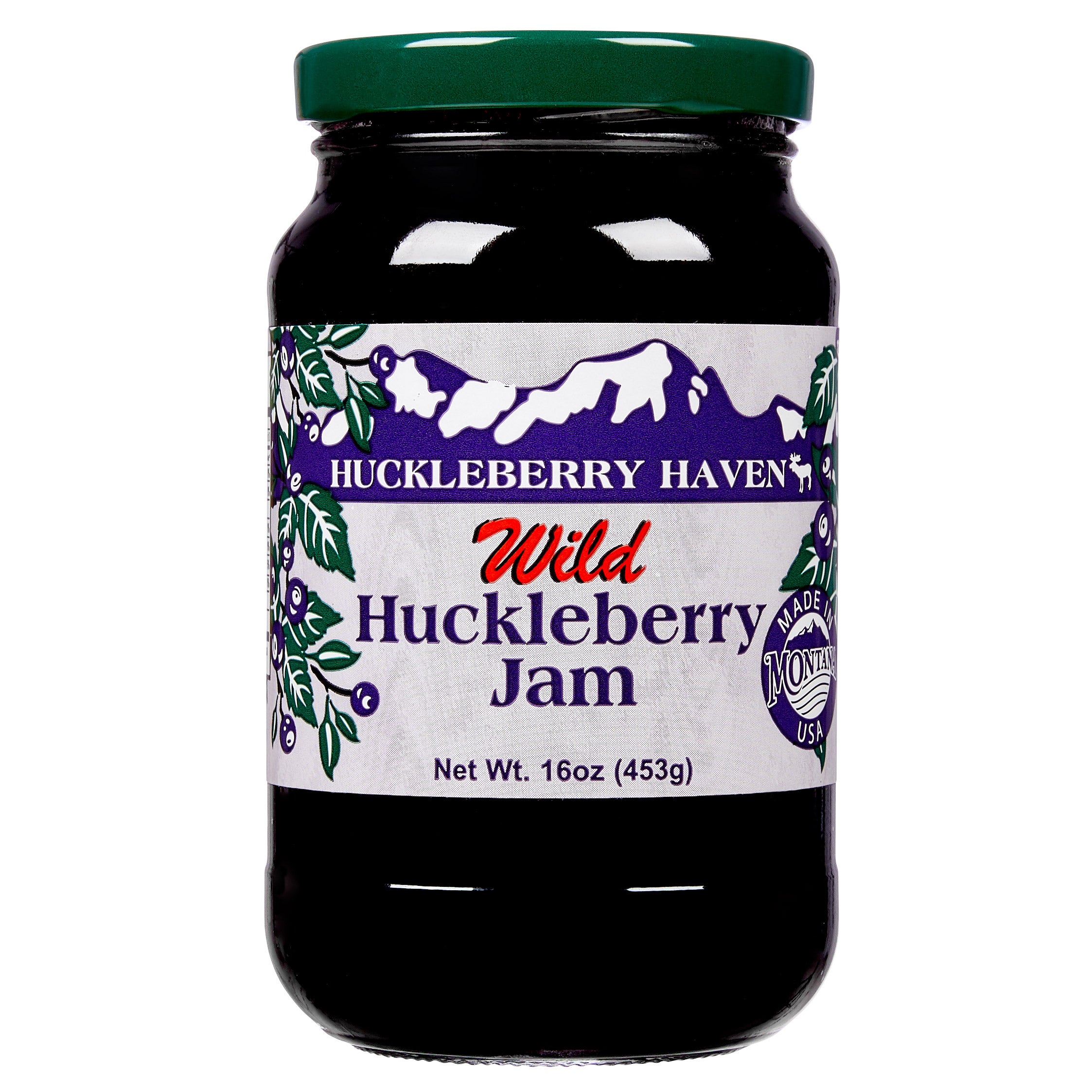 HUCKLEBERRY HAVEN WILD HUCKLEBERRY JAM 16 OZ