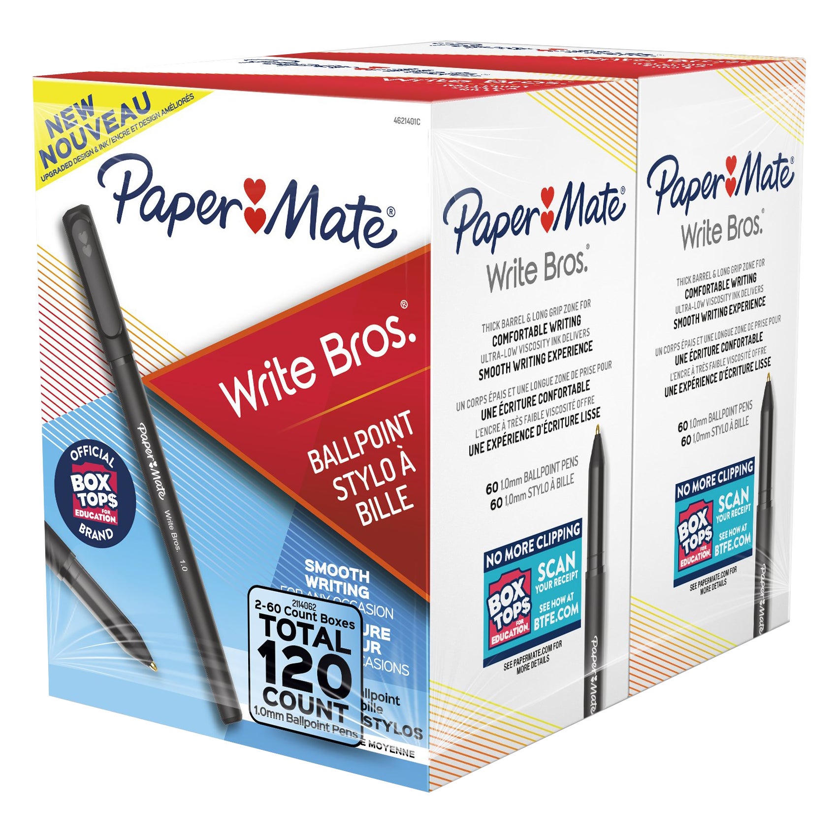 PAPERMATE WRITE BROS BLACK BALLPOINT PENS PAP2096479 120CT MED - Image 1