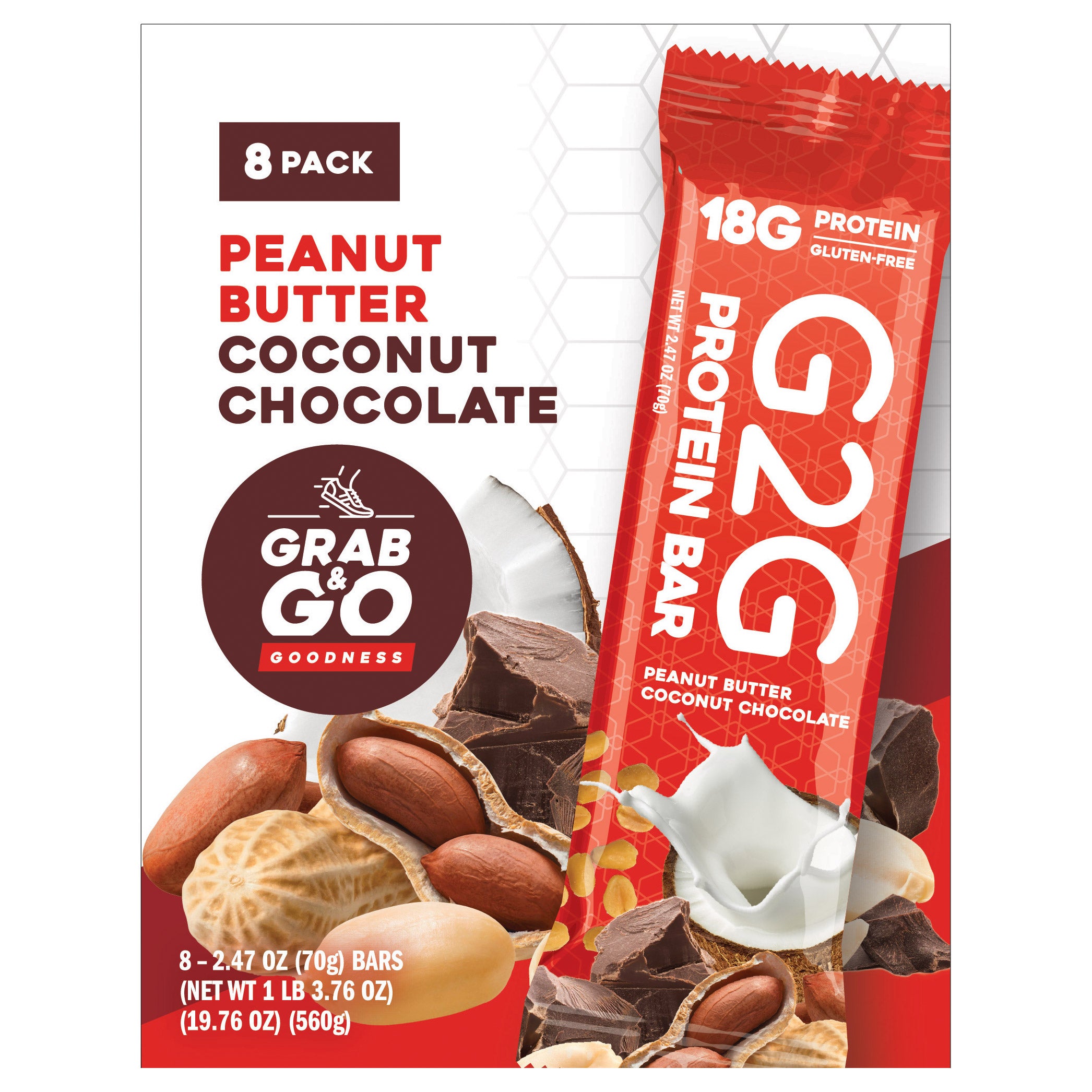 G2G PROTEIN BAR PEANUT BUTTER COCONUT 8CT
