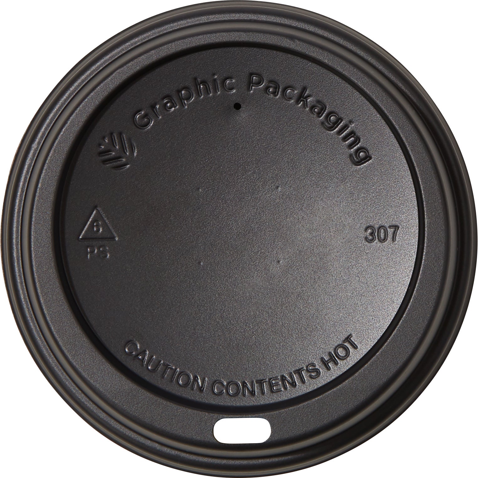 GRAPHIC PACKAGING 10-24 OZ HOT CUP LID BLACK 600 CT - Image 1