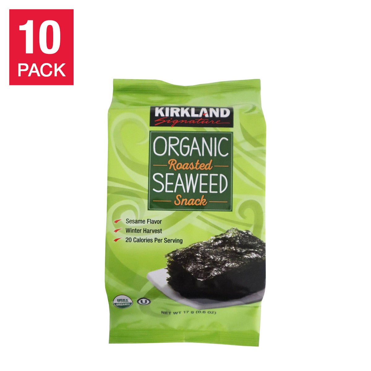 KIRKLAND SIGNATURE ORGANIC ROASTED SEAWEED 10/0.6 OZ - Image 1