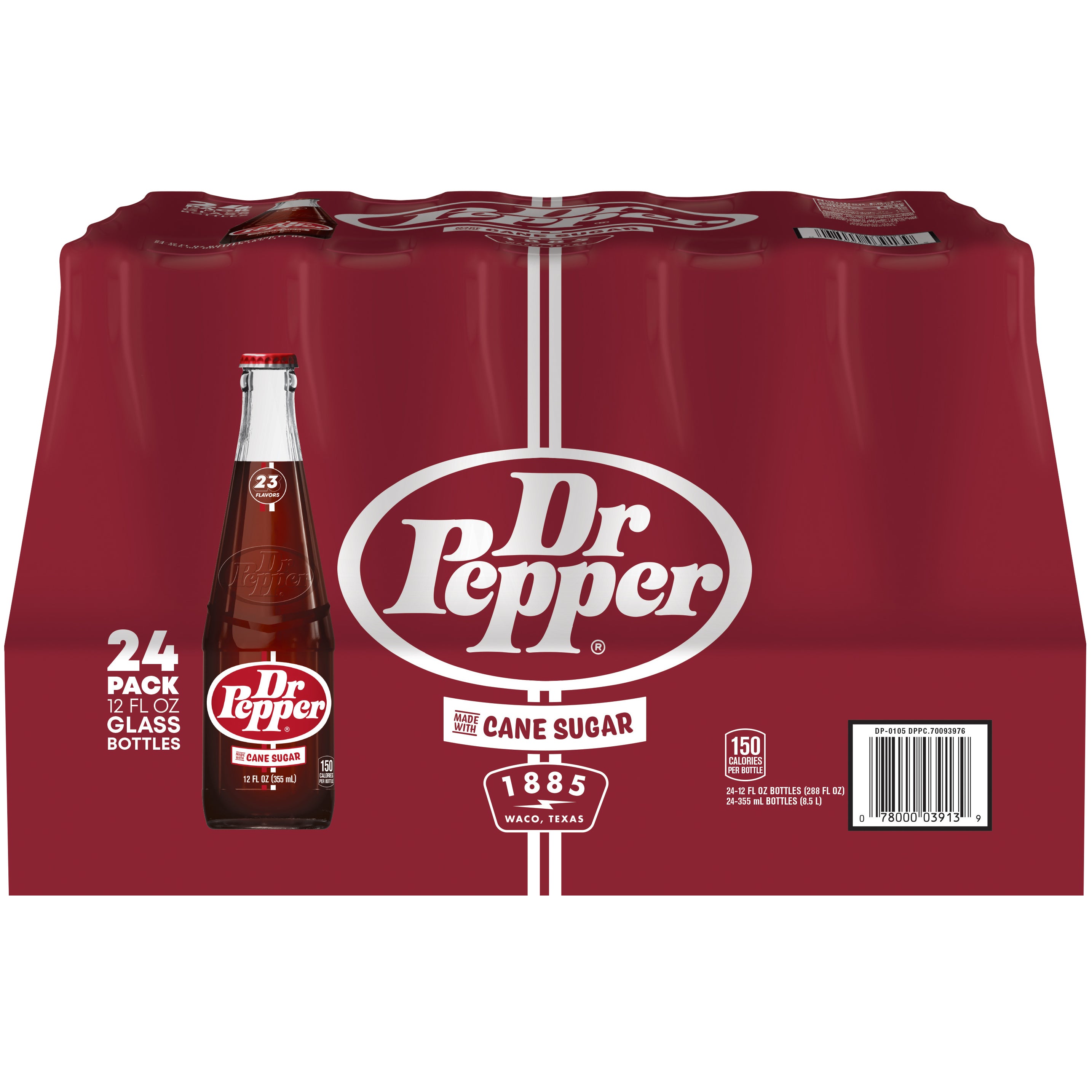 DR PEPPER GLASS REAL SUGARS 24 CT / 12 OZ - Image 1