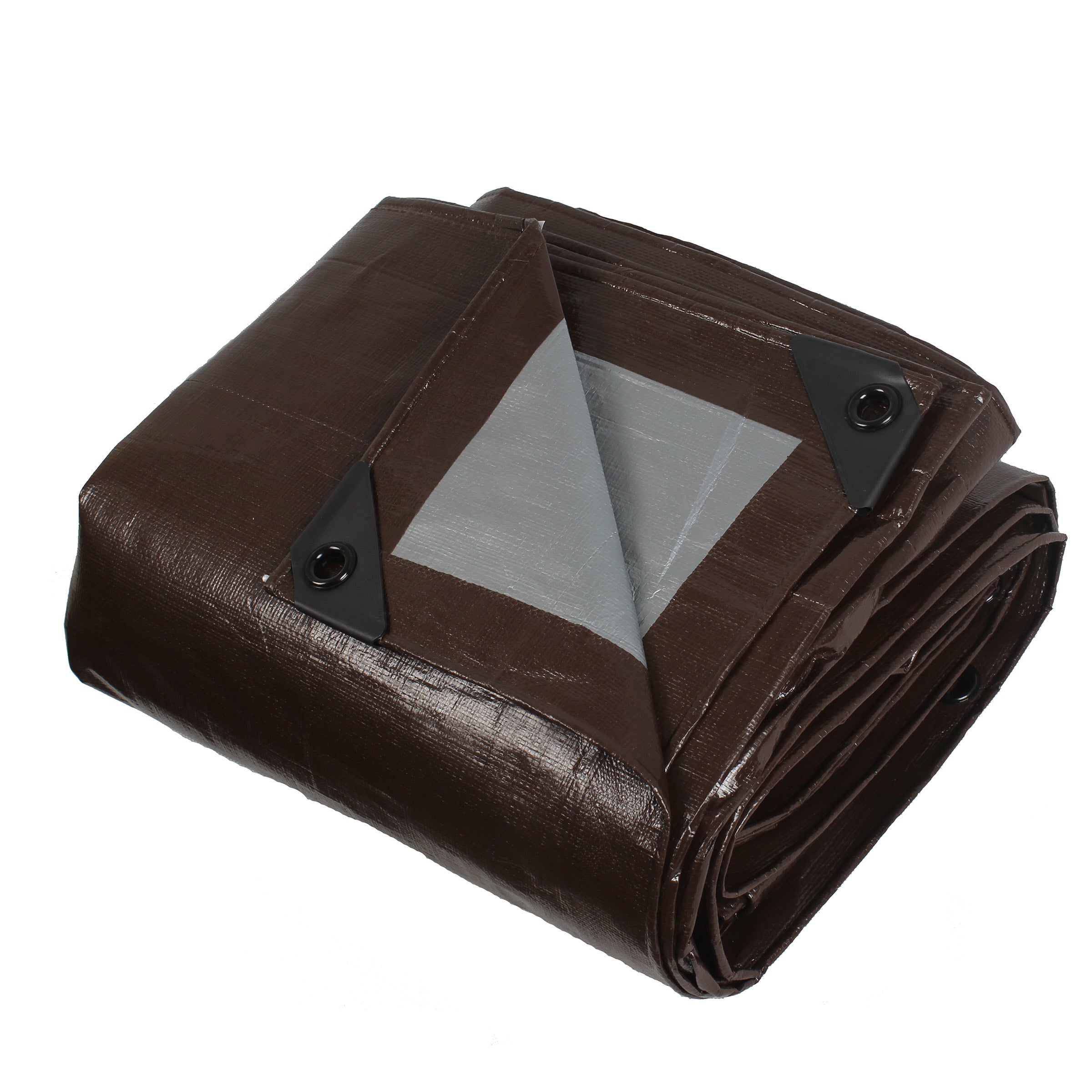 HEAVY DUTY REVERSIBLE TARPS (BROWN/SILVER) 12' X 16' 2-PACK