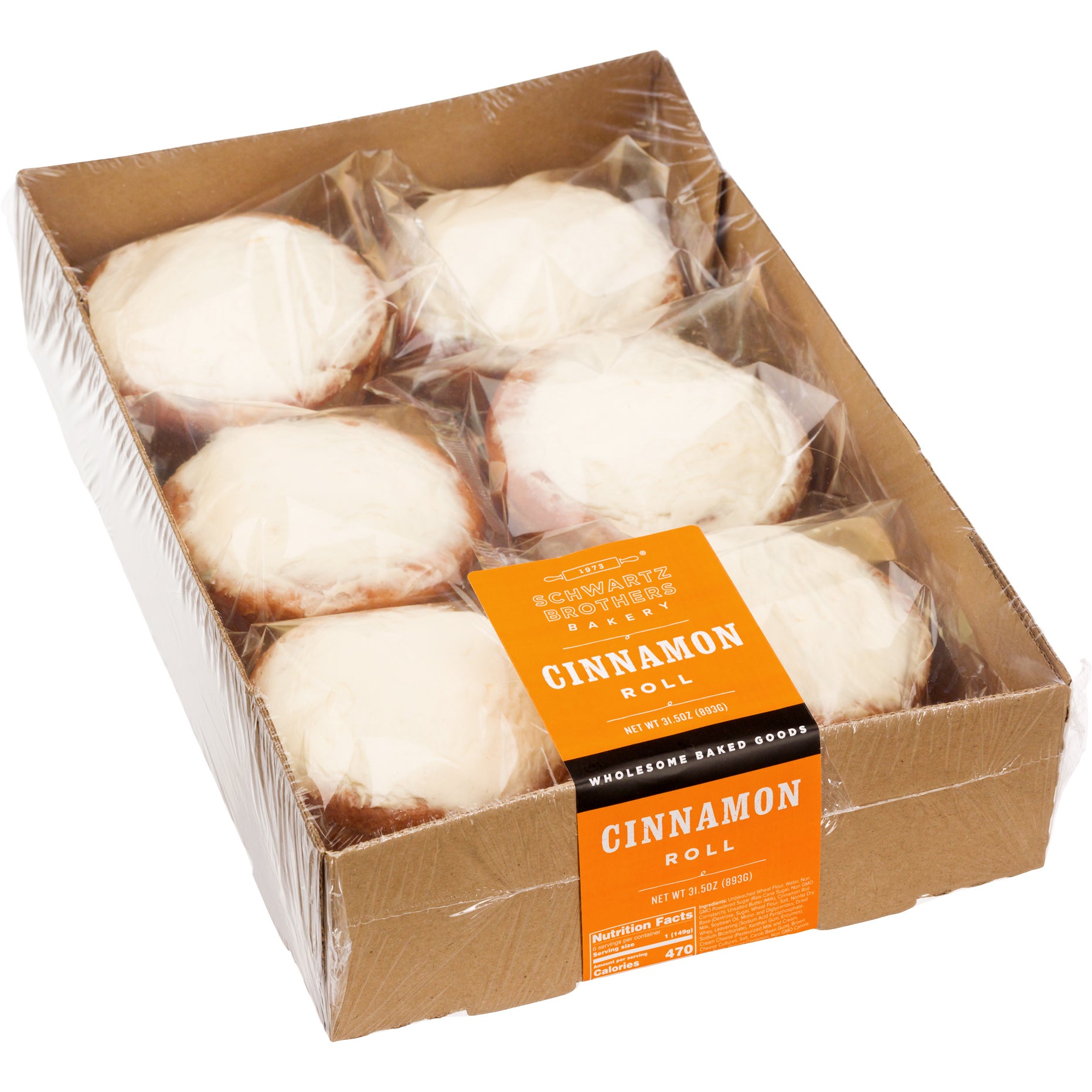 SCHWARTZ BROS CINNAMON ROLL IND WRAP 6X5.25 OZ - Image 1