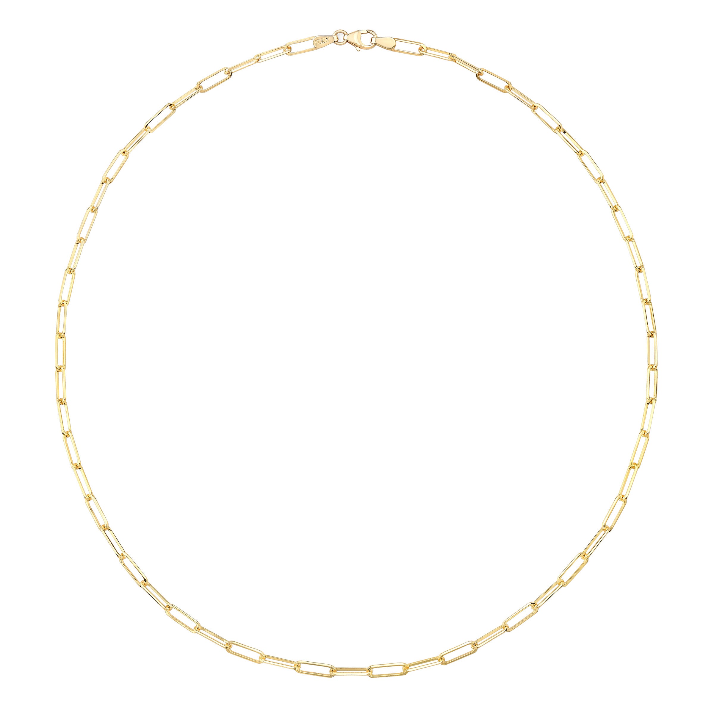 14KT YELLOW GOLD 18¨ PAPERCLIP NECKLACE MADE IN ITALY - Image 1