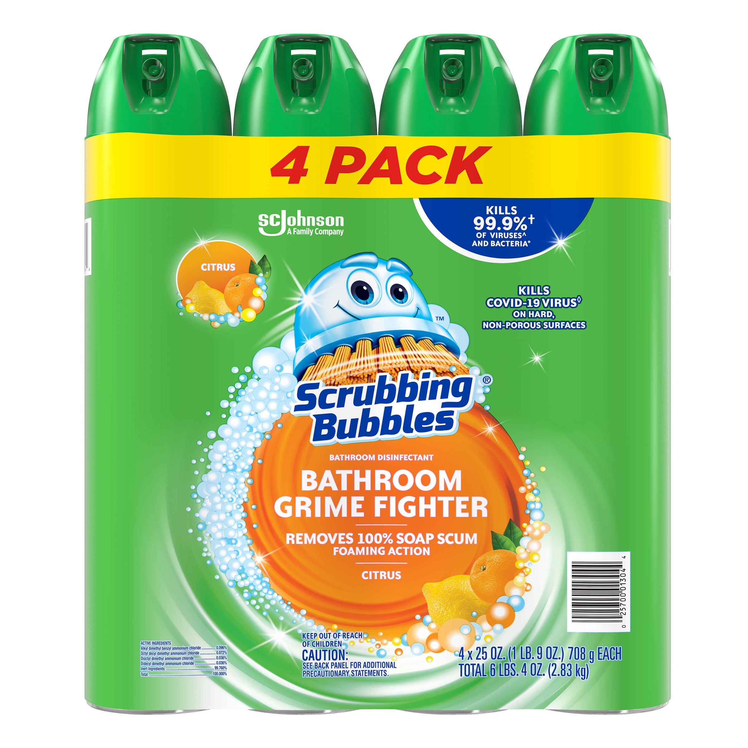 SCRUBBING BUBBLES BATHROOM GRIME FIGHTER 4 CT / 25 OZ