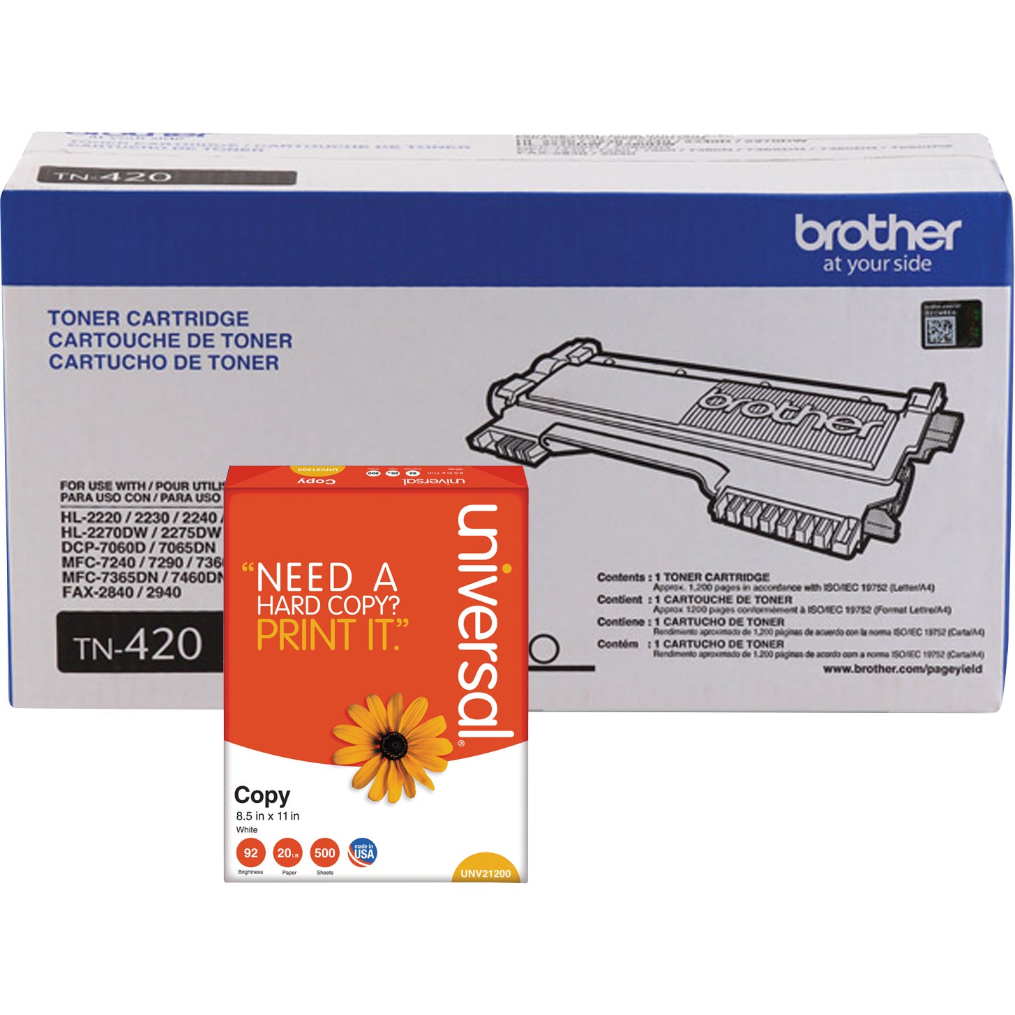 BROTHER BLACK TONER CARTRIDGE BRTTN420KT 2PK - Image 1