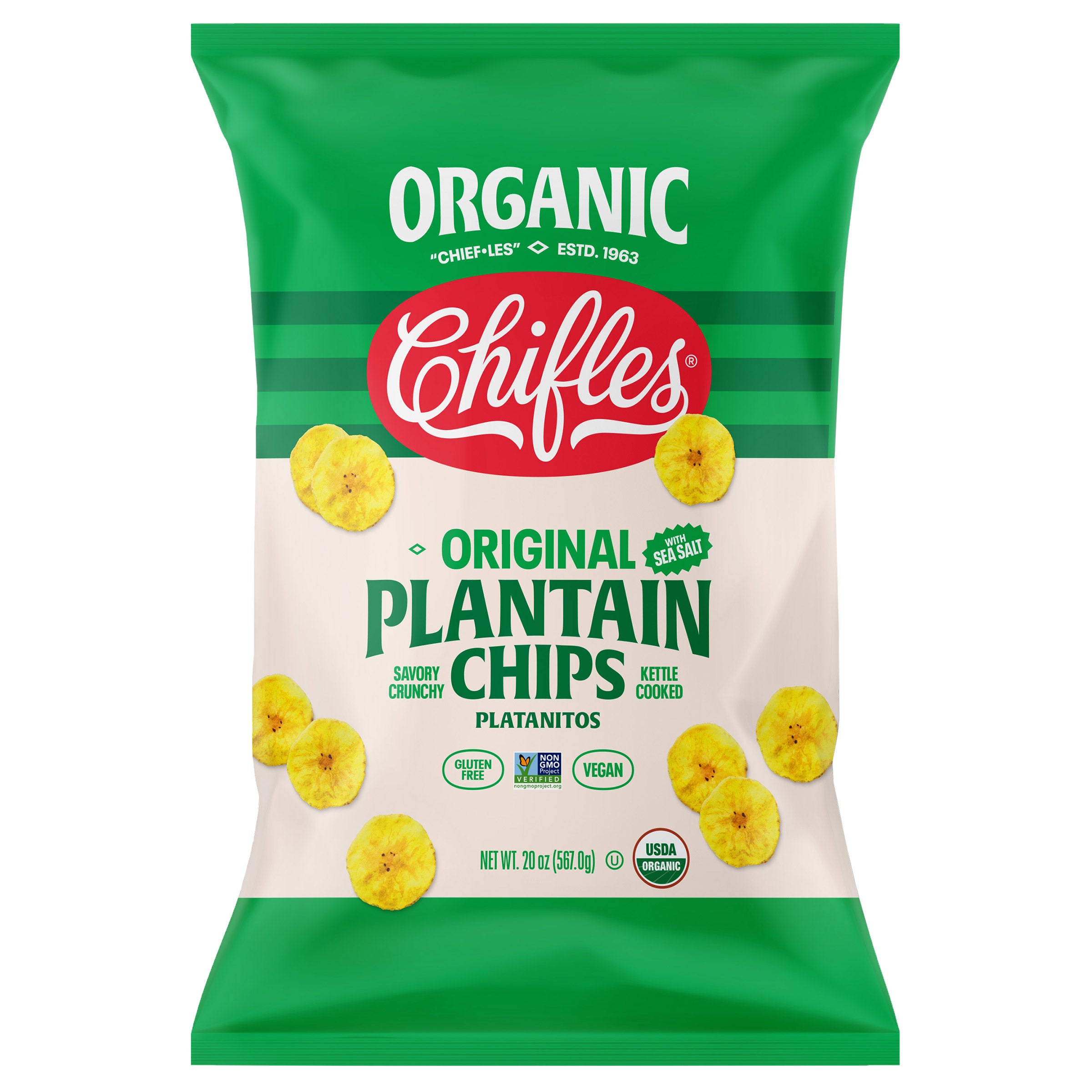 CHIFLES ORGANIC PLANTAIN CHIP 20 OZ - Image 1