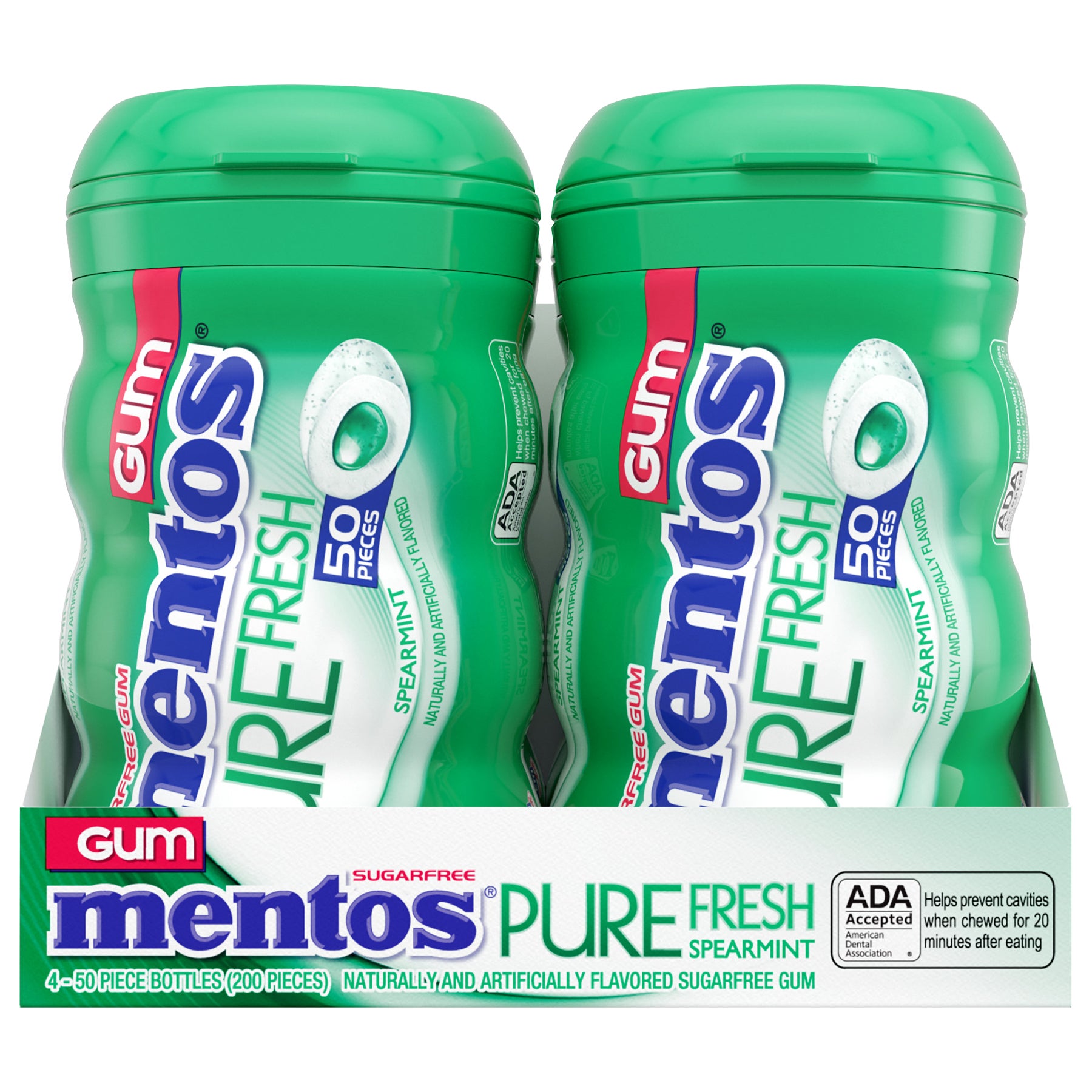 MENTOS PURE FRESH SPEARMINT GUM 4CT/50PC