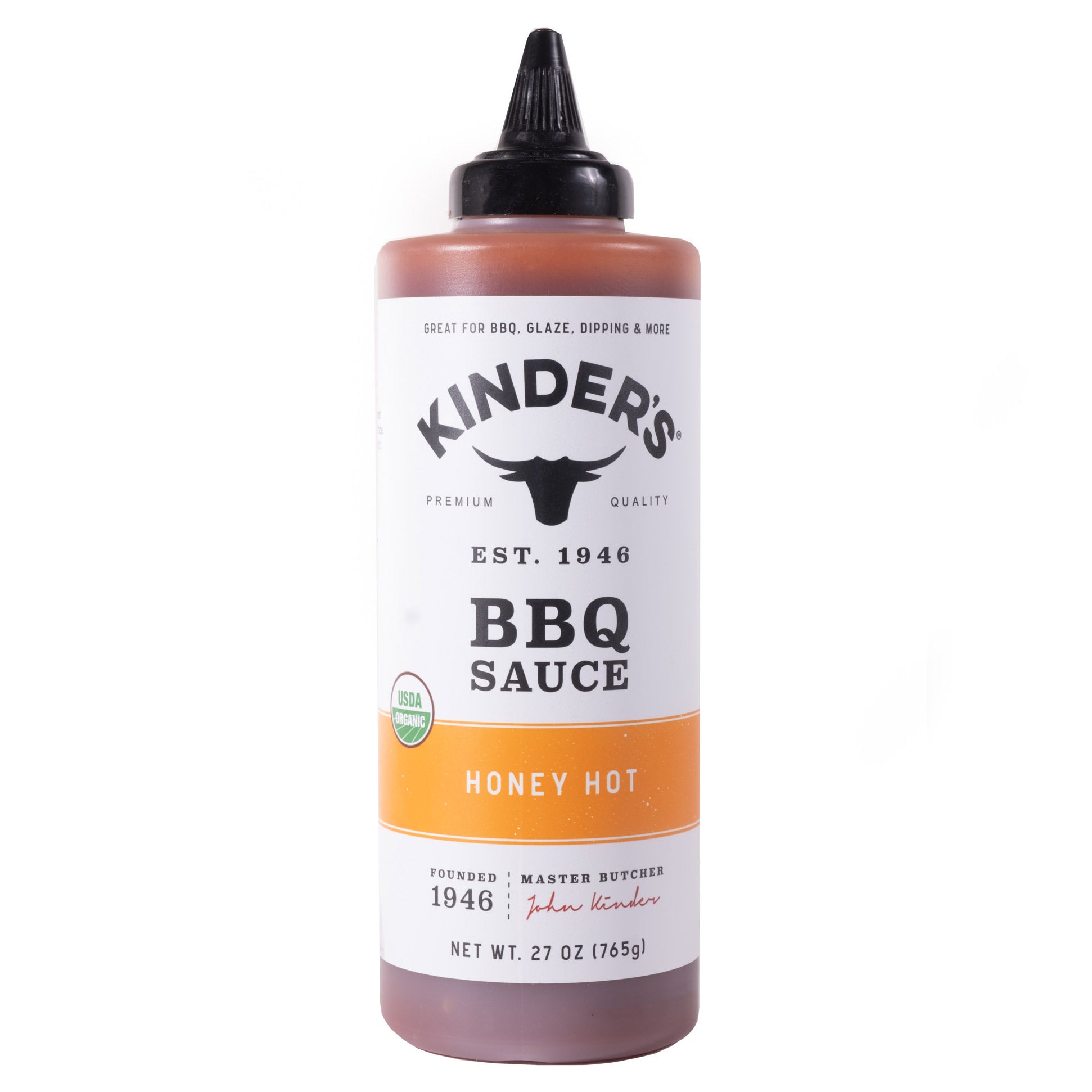 KINDER'S ORGANIC HONEY HOT BARBEQUE SAUCE 27 OZ - Image 1