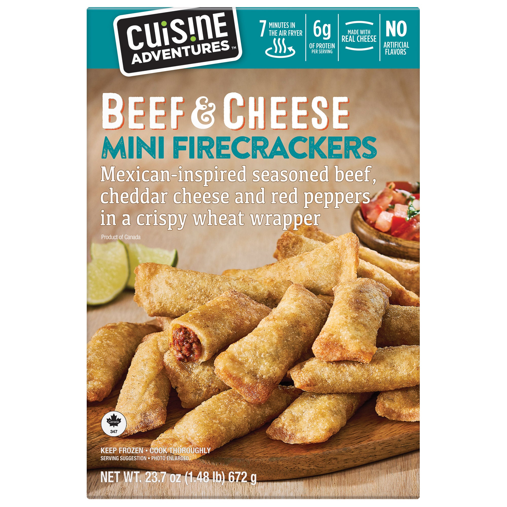CUISINE ADVENTURES BEEF & CHEESE FIRECRACKERS 24OZ