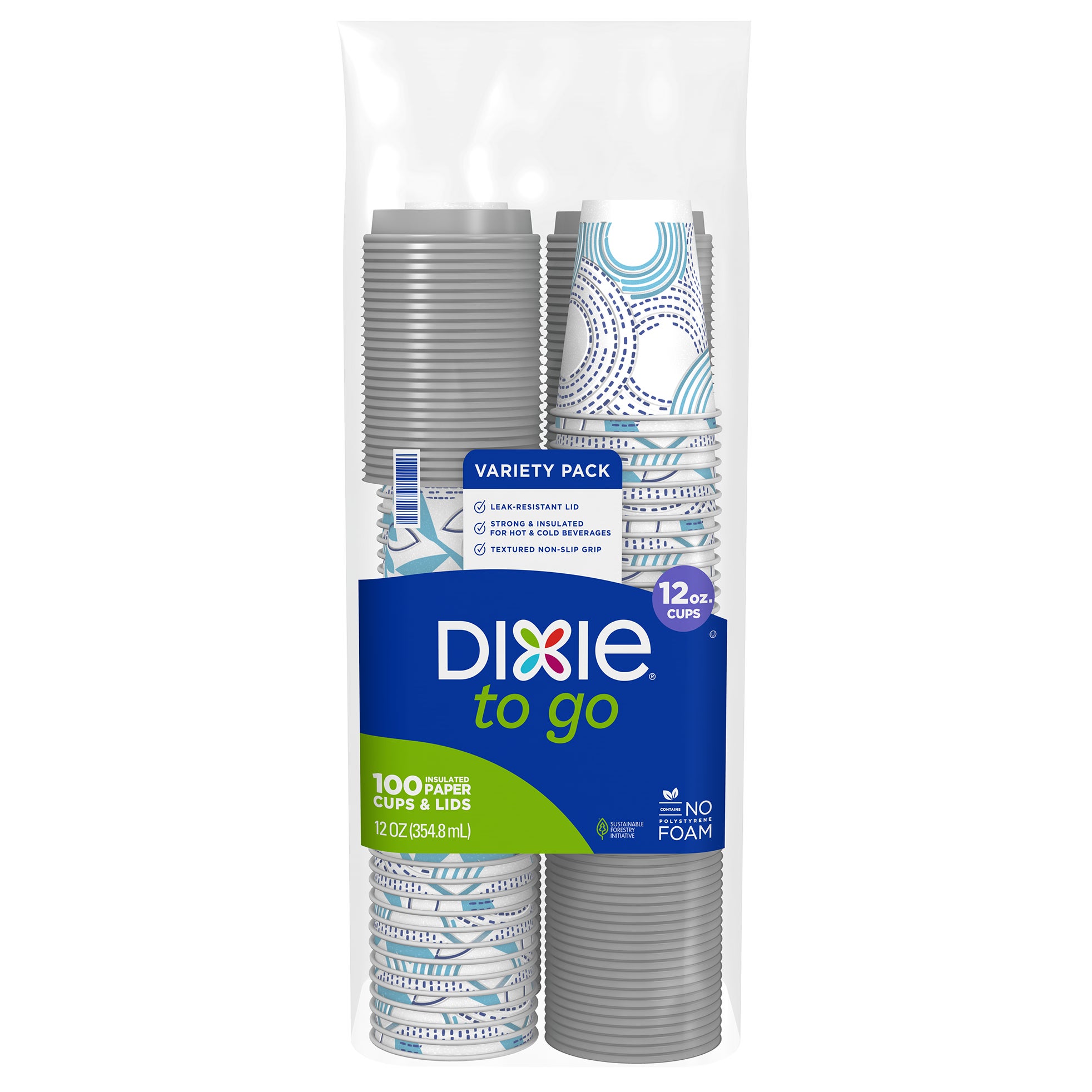 DIXIE TO GO 12 OZ CUP & LID COMBO PACK 100 CT