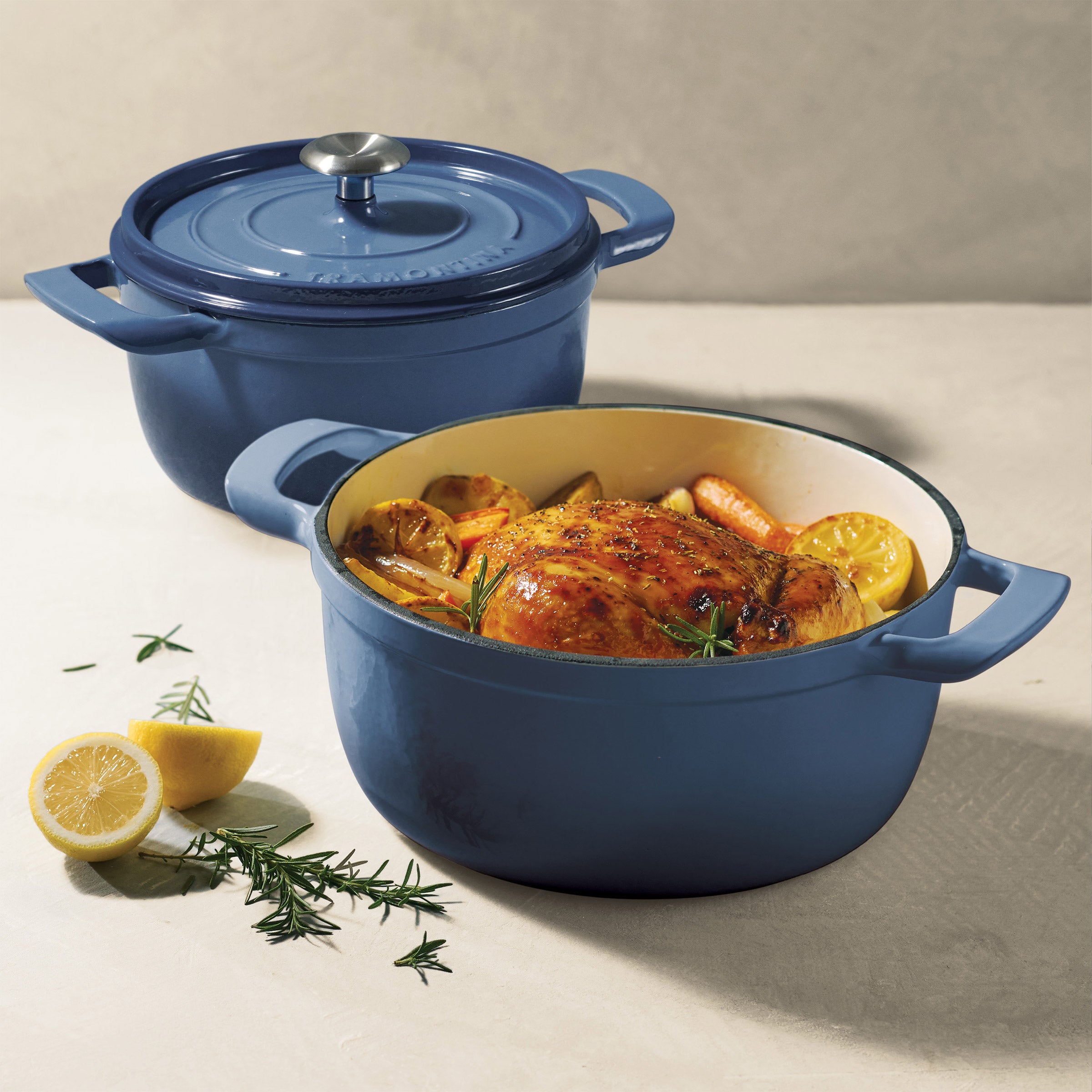 TRAMONTINA ENAMELED CAST IRON DUTCH OVEN 4QT & 6QT - Image 1