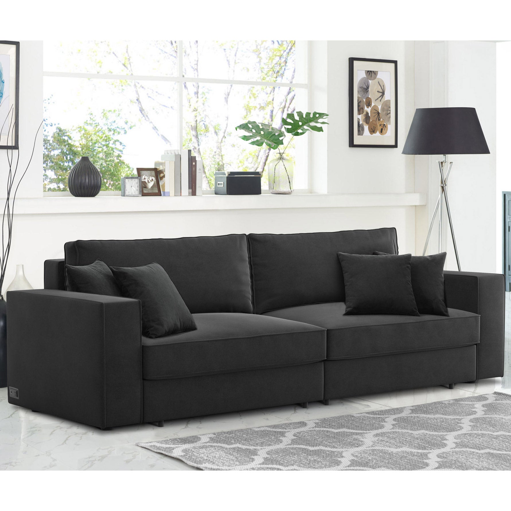 LIFESTYLE SOLUTIONS CODDLE CONVERTIBLE SOFA - GRAY