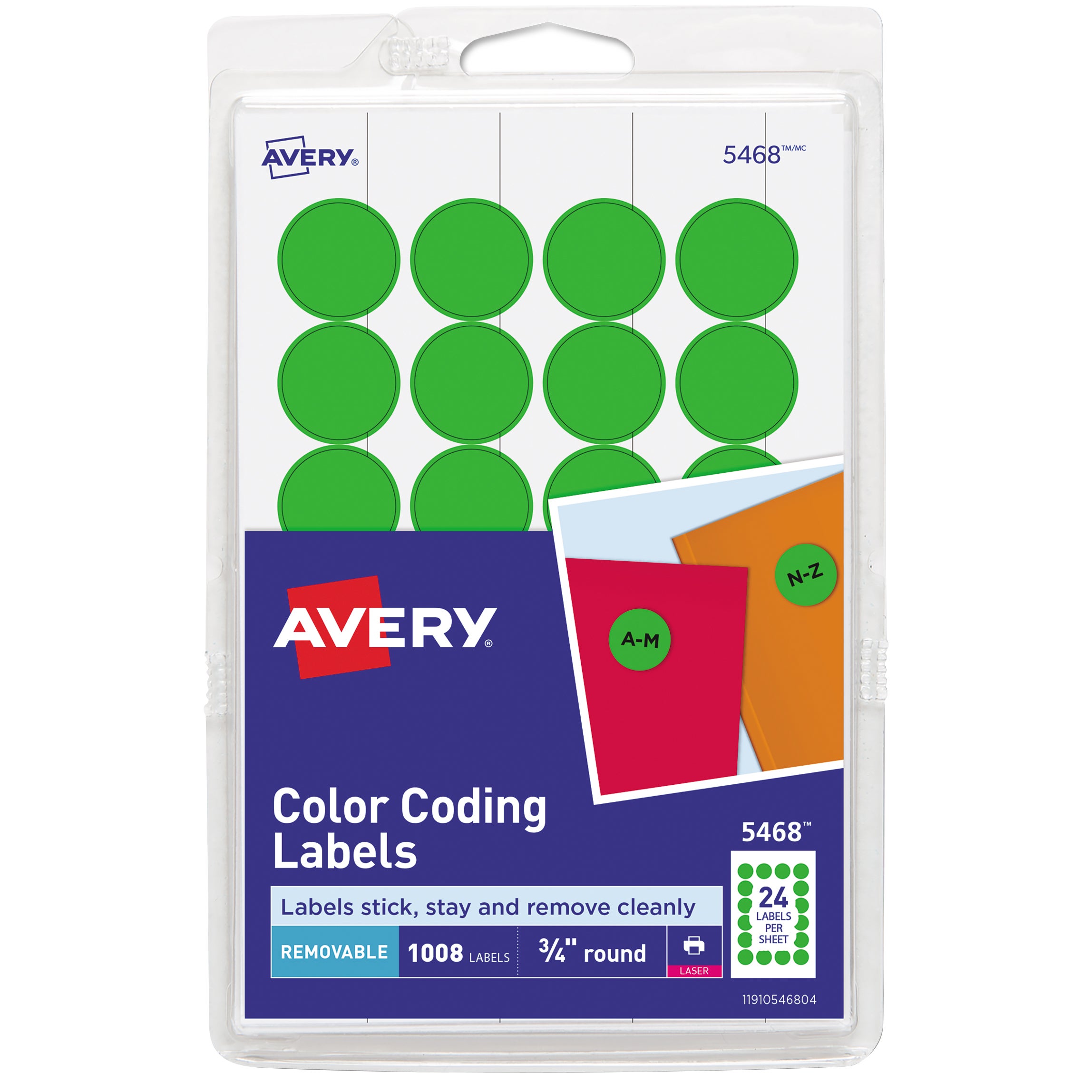 AVERY 3024 DOTS .75¨ GREEN DOT LABEL AVE05463KT 3CT - Image 1