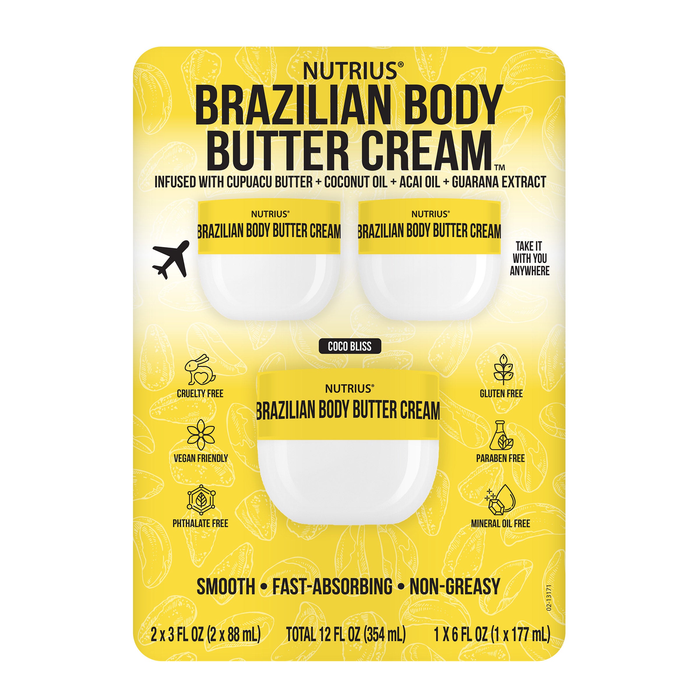 NUTRIUS BRAZILIAN BODY BUTTER 2/3OZ + 1/6OZ