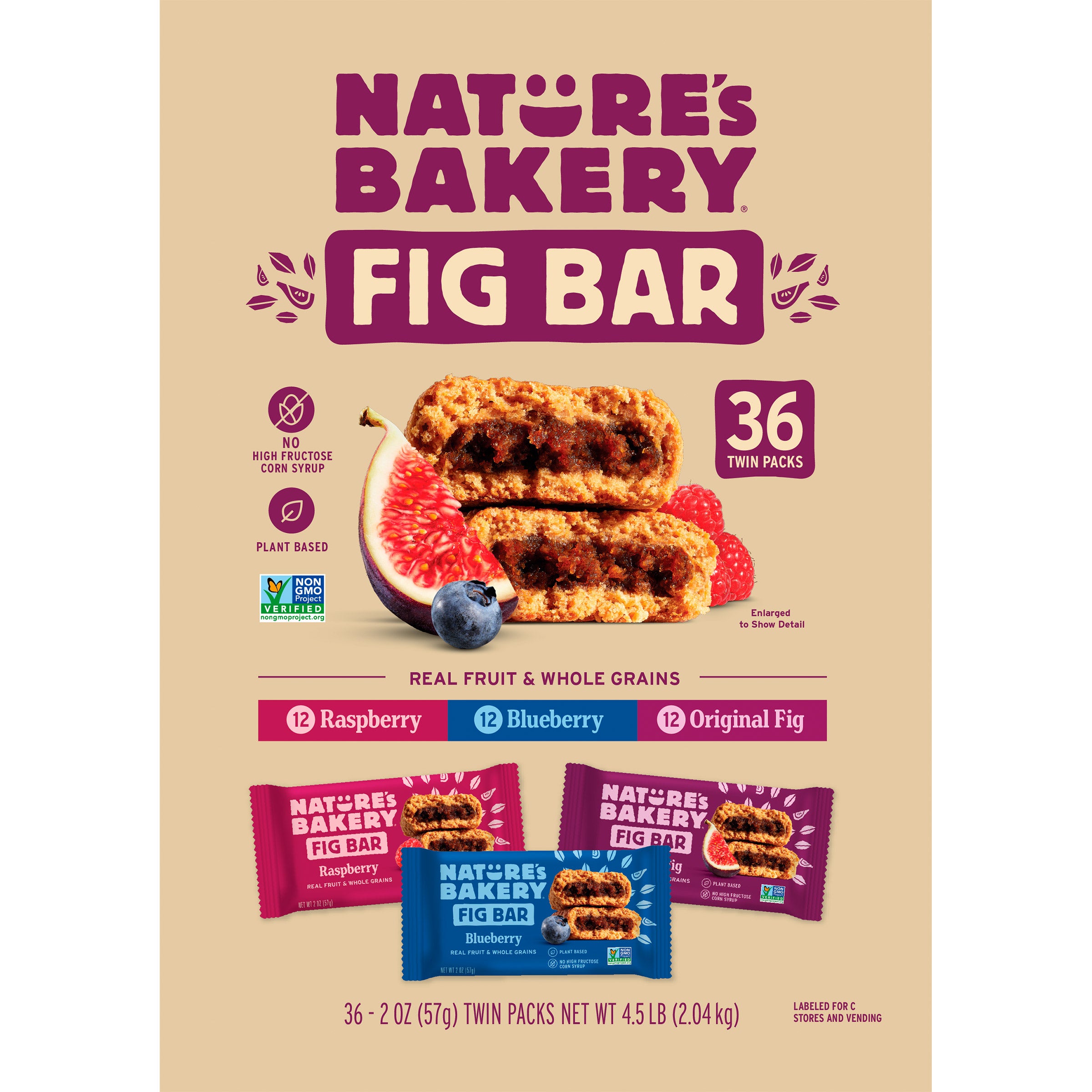 NATURES BAKERY FIG BAR 36 COUNT 2 OUNCES EACH - Image 1