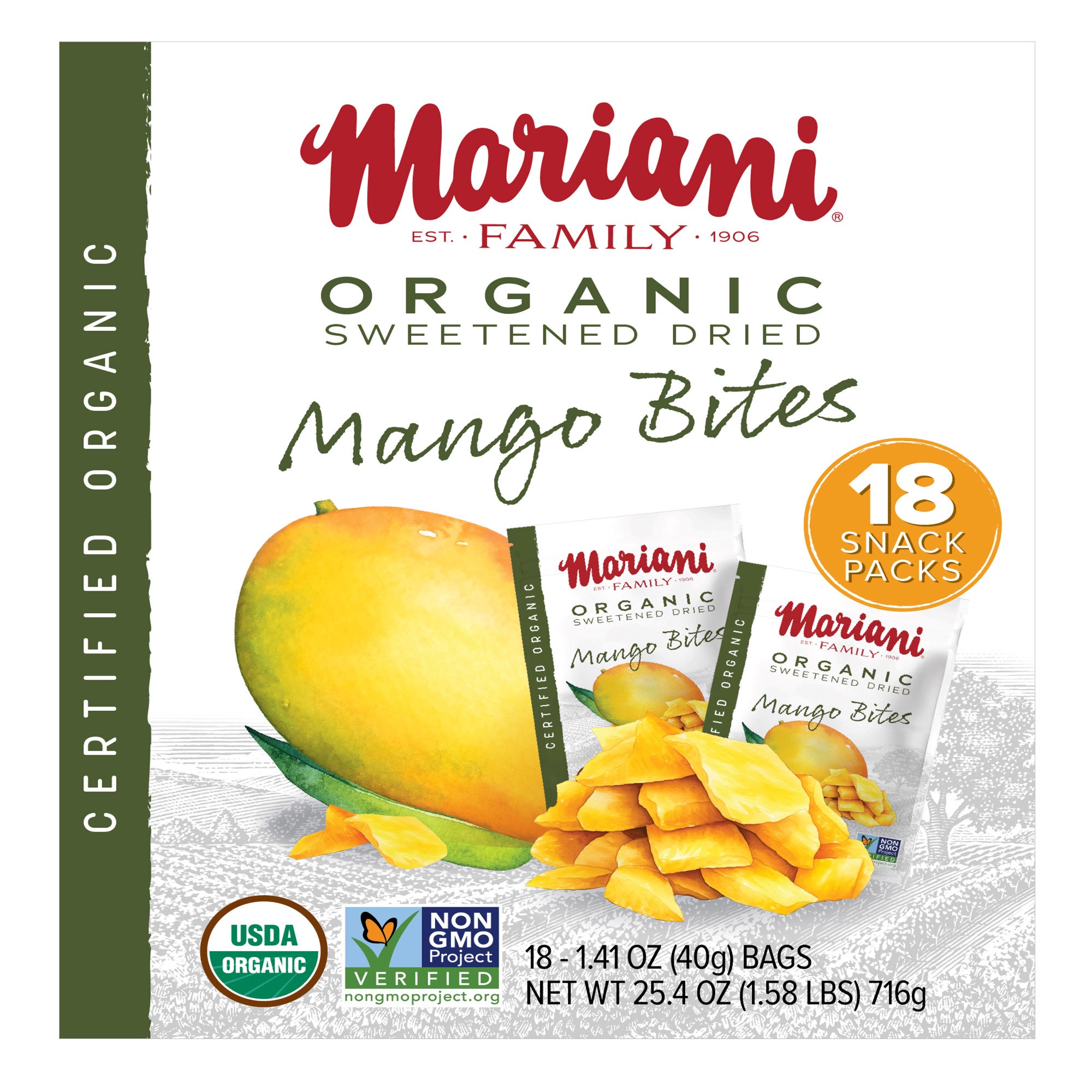 MARIANI ORGANIC MANGO BITES 18/1.41 OZ - Image 1