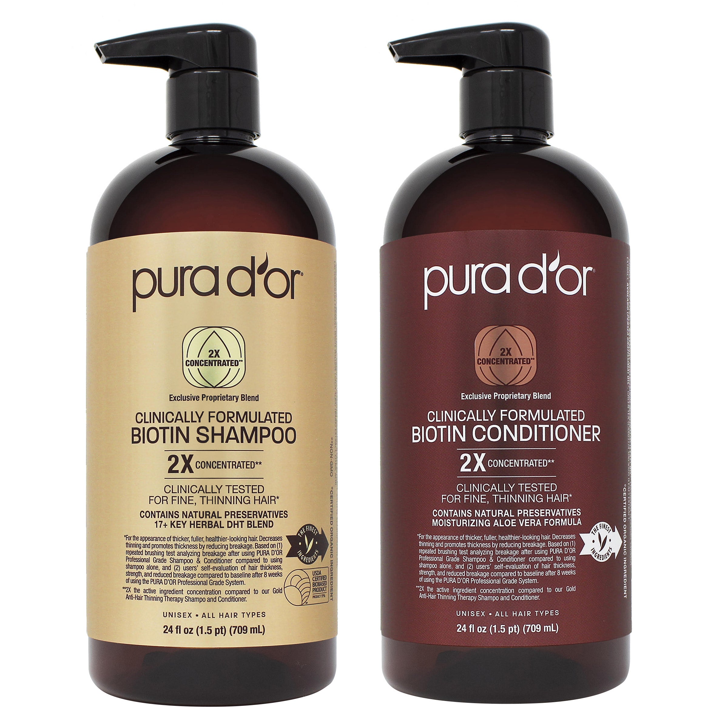 PURA D'OR SALON INSPIRED BIOTIN SHAMPOO & CONDITIONER - Image 1