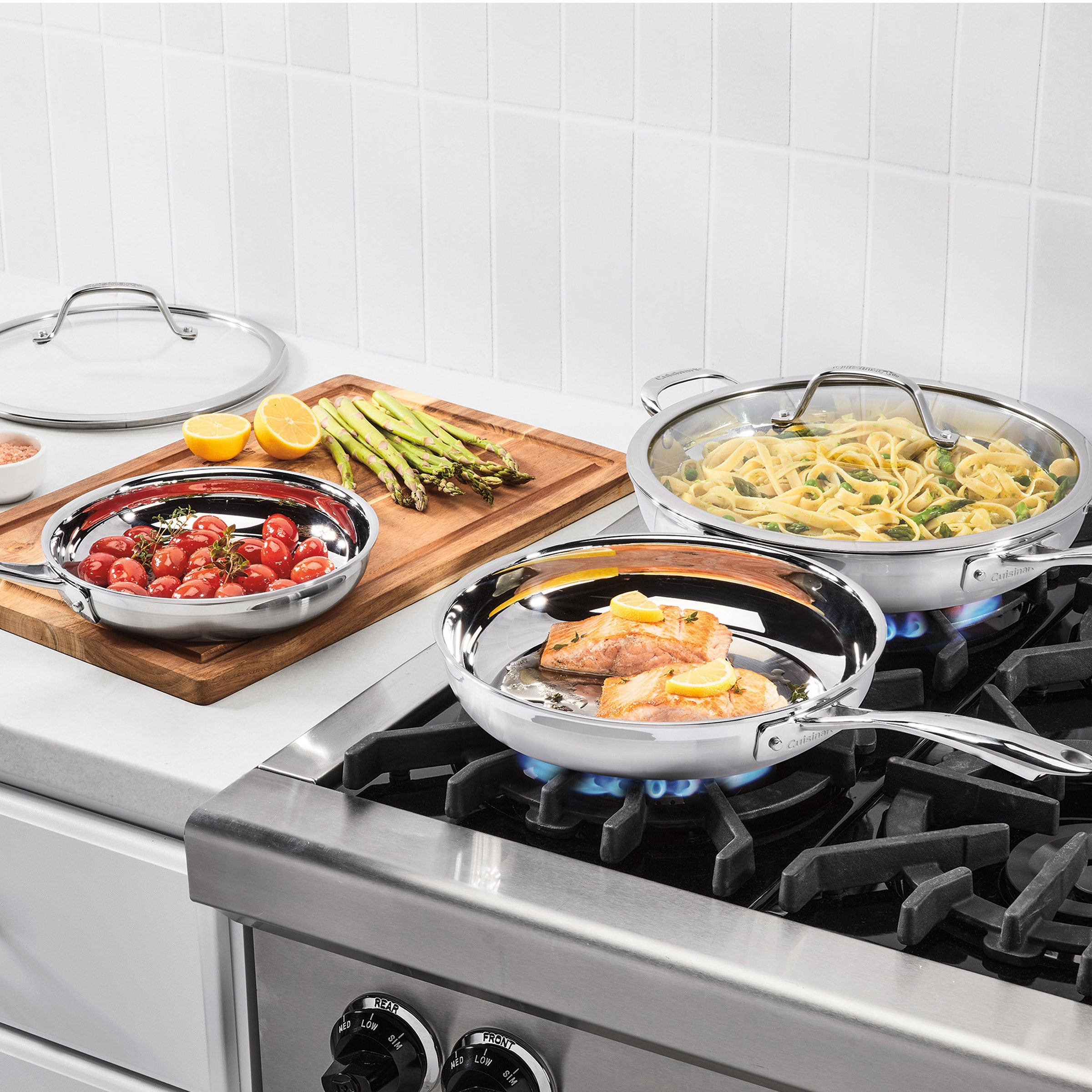 CUISINART TRI-PLY CLAD STAINLESS STEEL SKILLETS 5-PIECE - Image 1