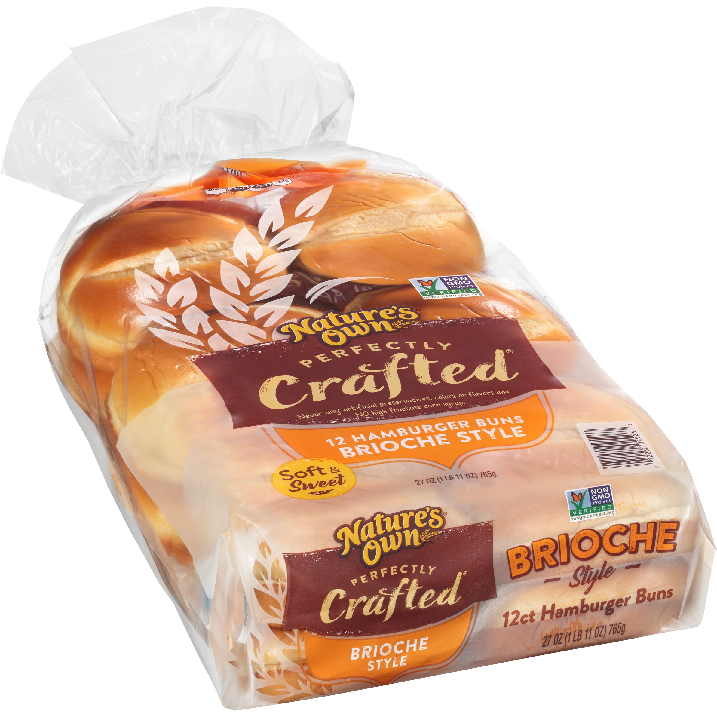 NATURE'S OWN BRIOCHE HAMBURGER BUNS 12 CT - Image 1