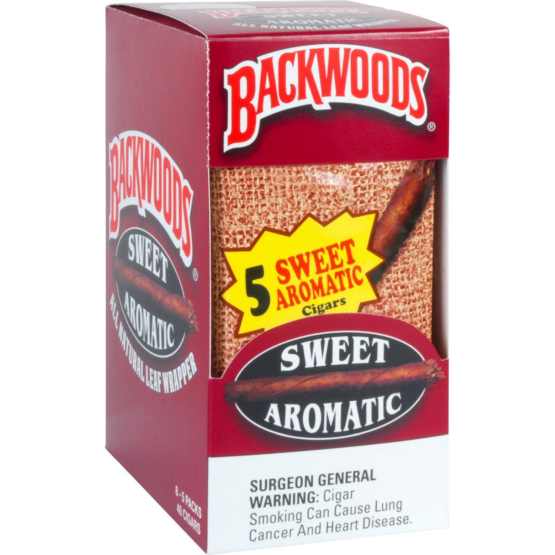 BACKWOODS CIGARILLO SWEET AROMATIC 8/5 PACKS