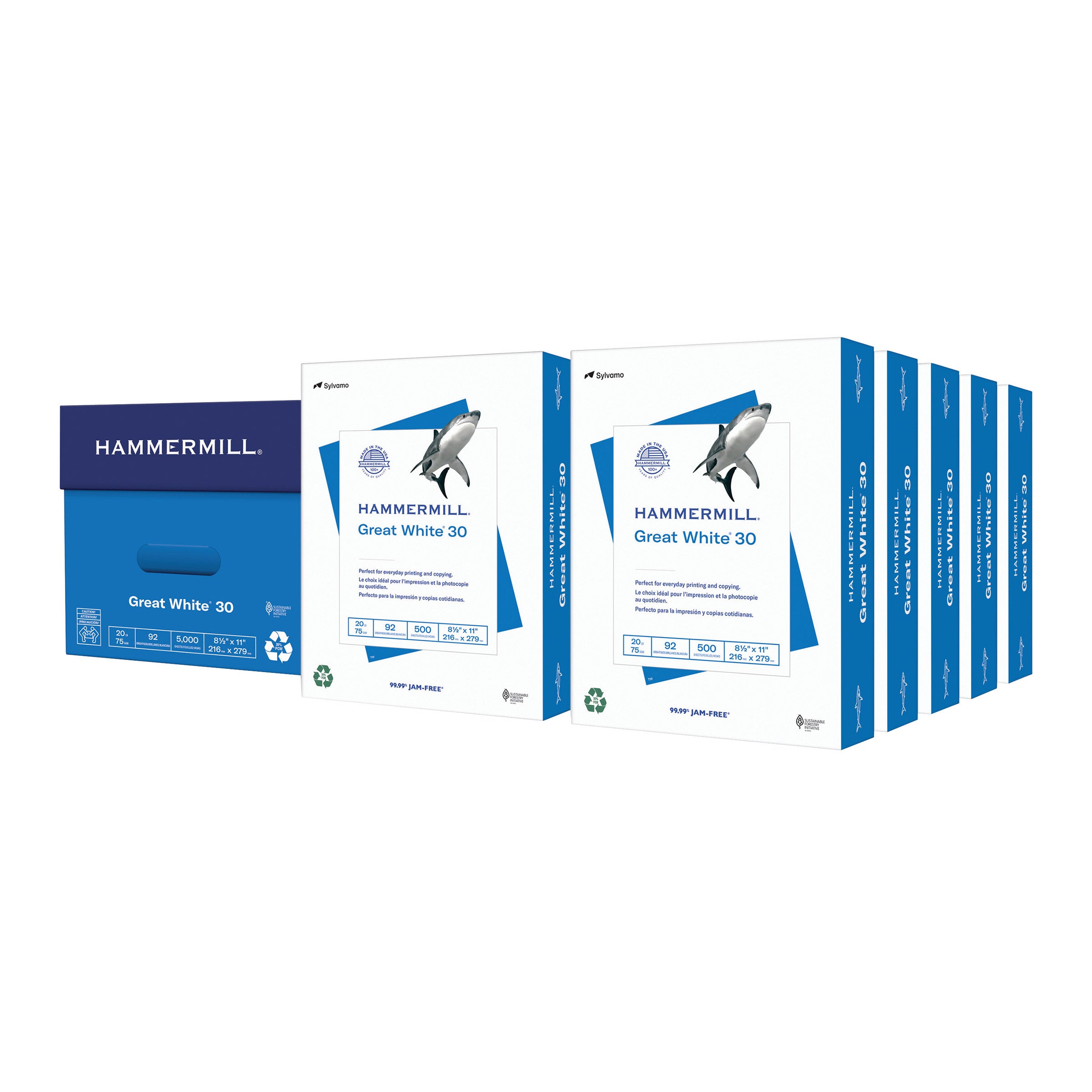 HAMMERMILL GREAT WHITE RECYCLED COPY PAPER 8.5¨X11¨ 5000 SHEETS