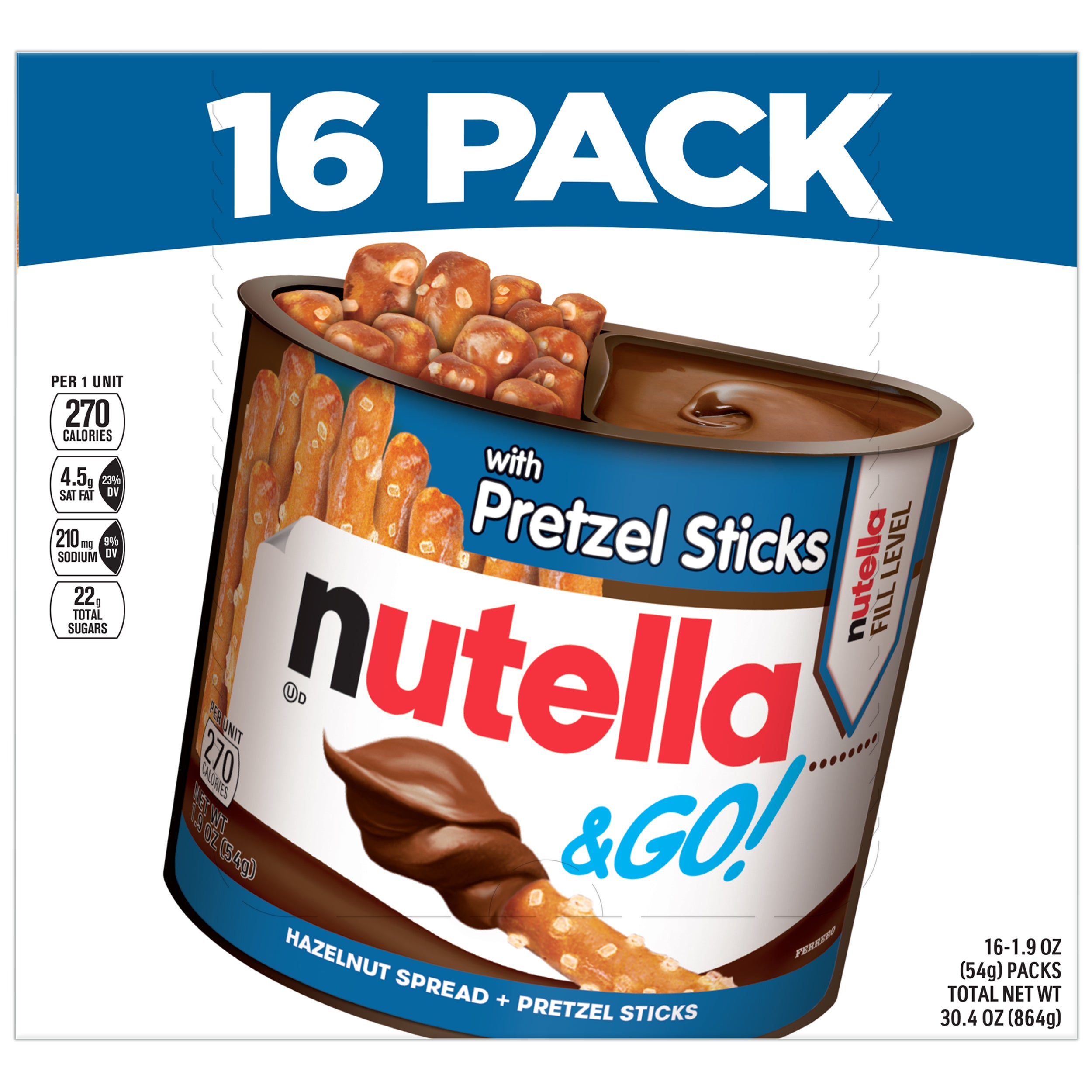 FERRERO NUTELLA AND GO PRETZEL 16 CT - Image 1