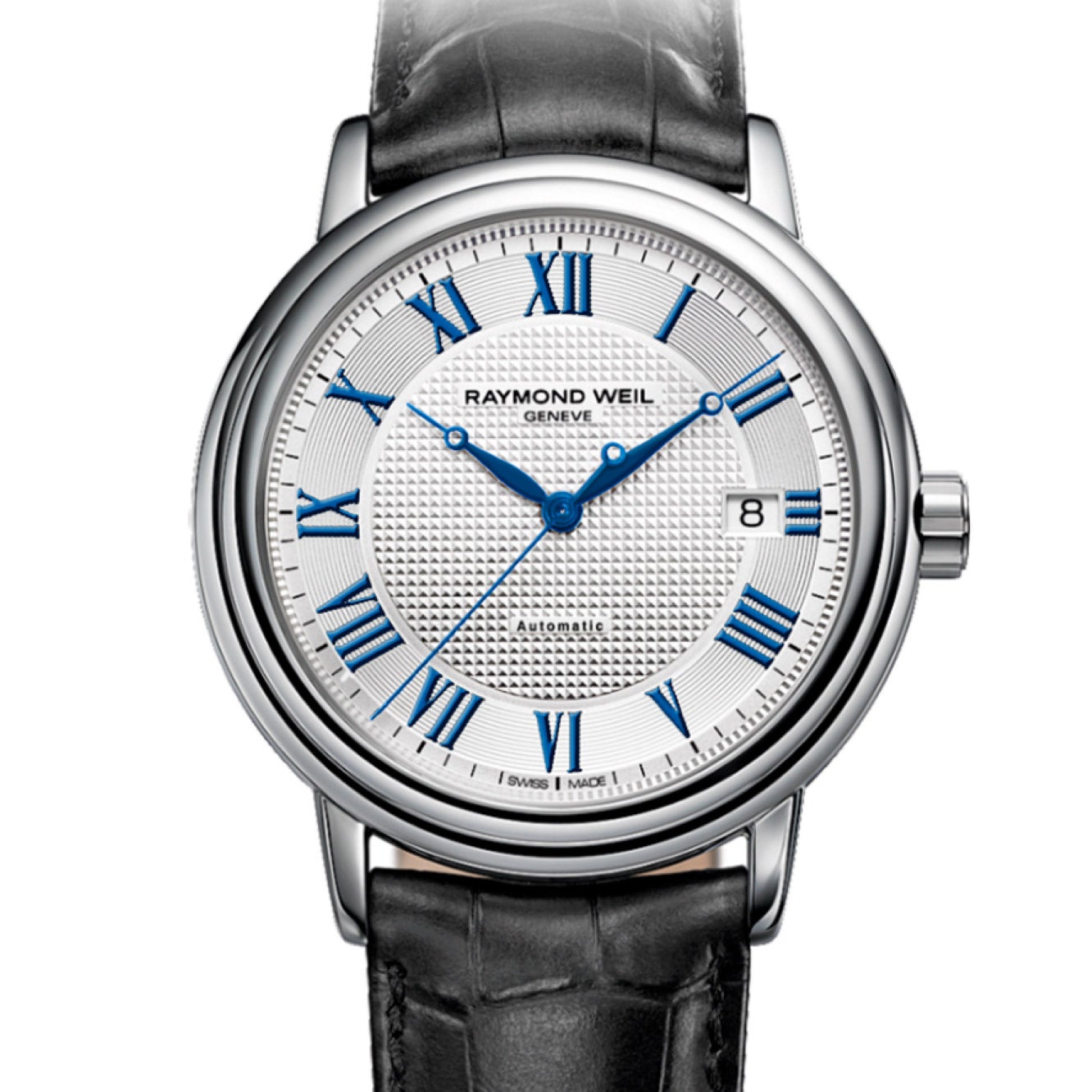 RAYMOND WEIL MAESTRO BLACK LEATHER STRAP MEN'S AUTOMATIC WATCH