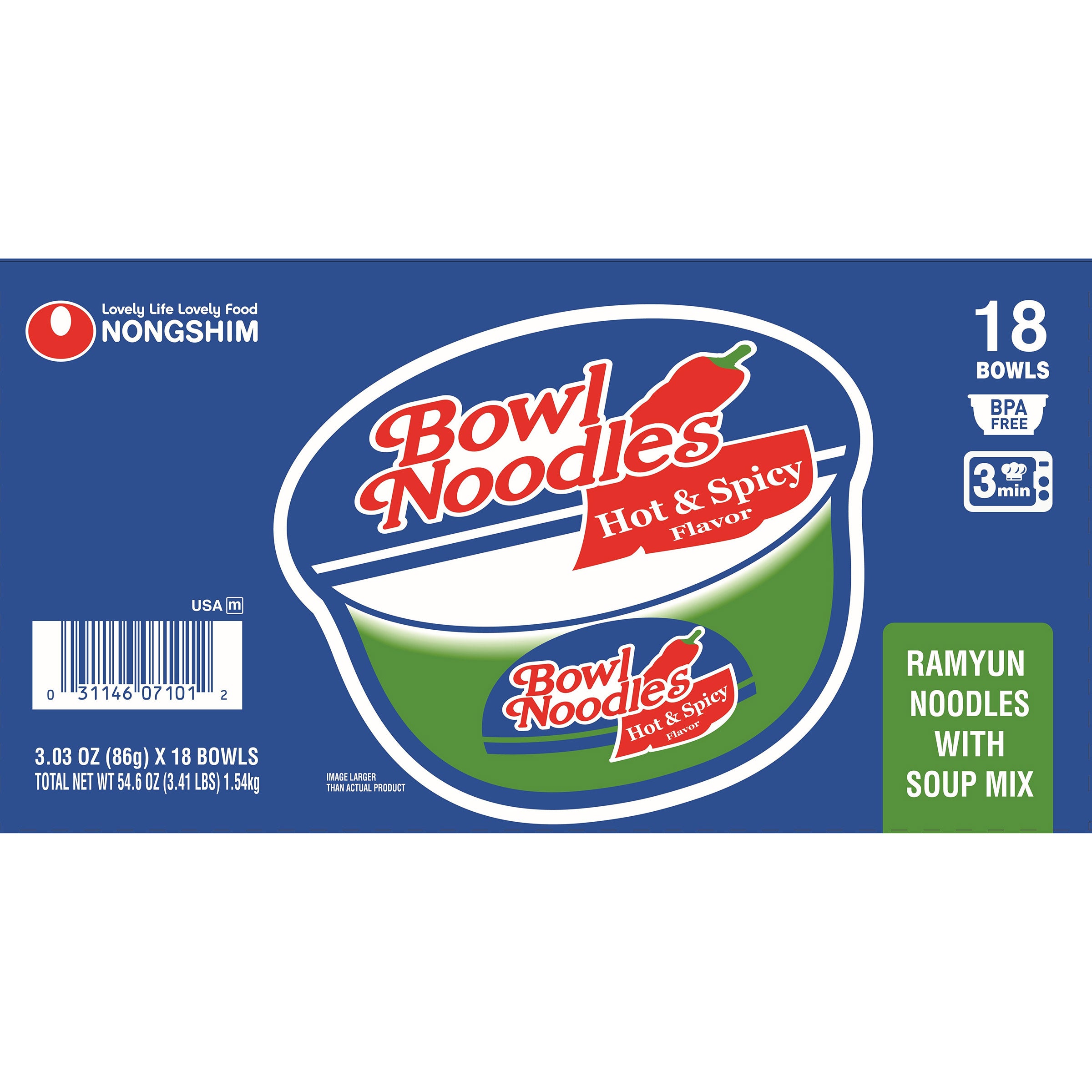 NONGSHIM HOT & SPICY BOWL 18/3.03 OZ - Image 1
