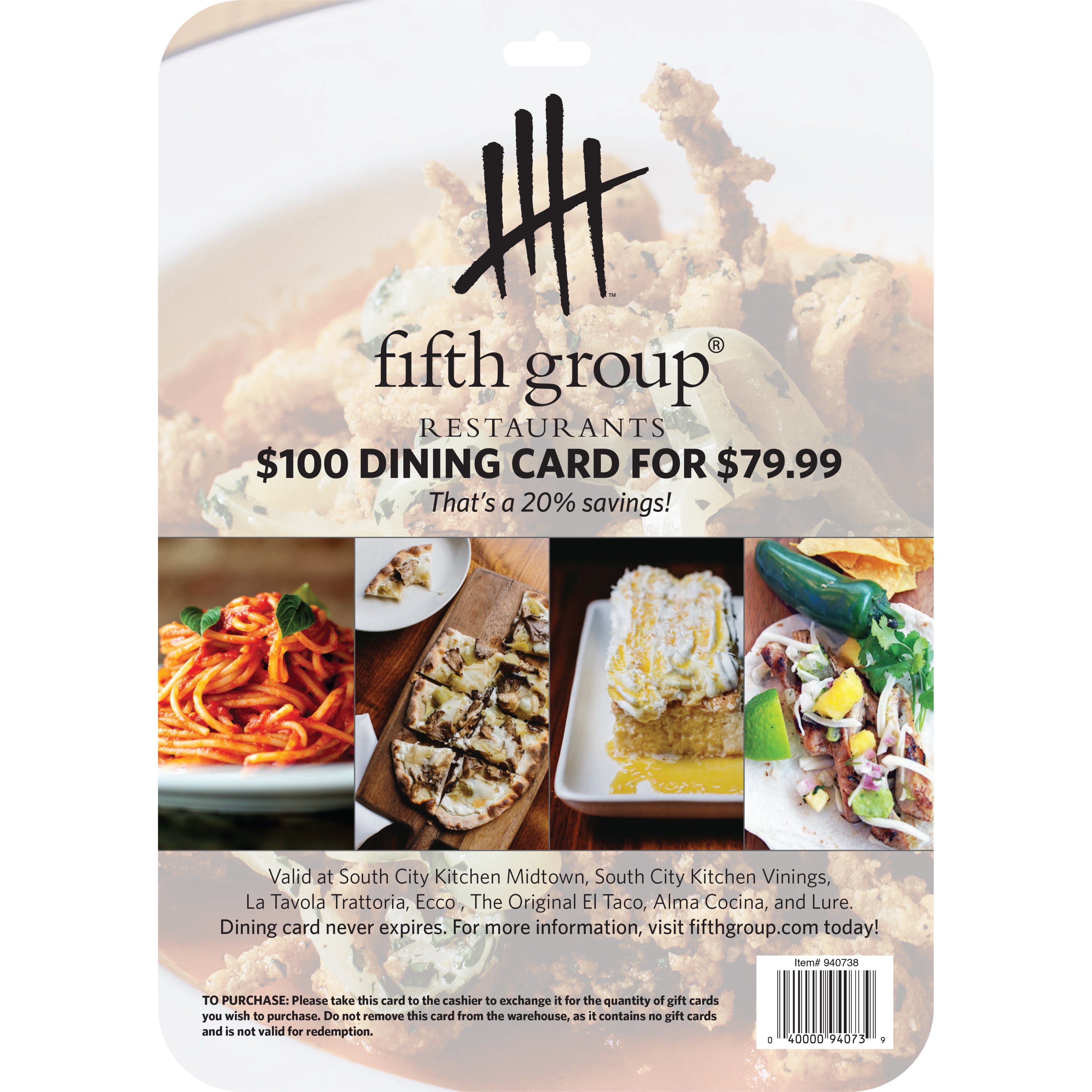 FIFTH GROUP 2 / $50 GIFT CARDS ITEM IS NON-REFUNDABLE