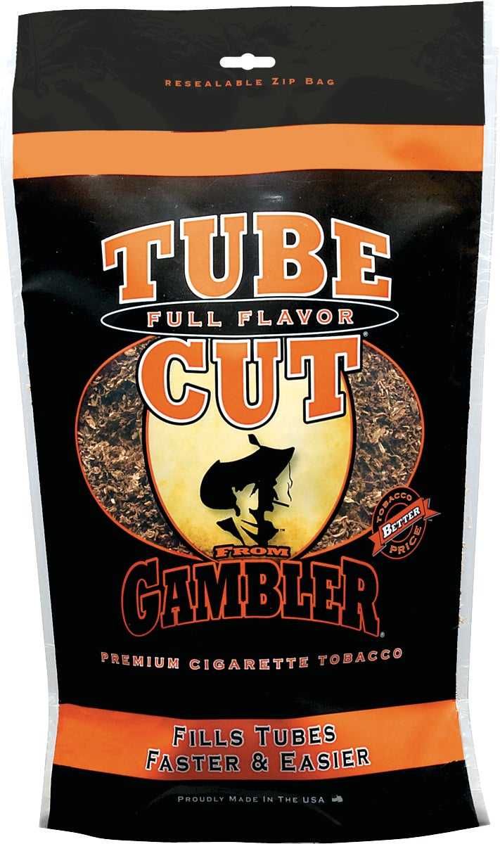 GAMBLER TUBE CUT FF CIGARETTE TOBACCO 8 OZ BAG GTLRE