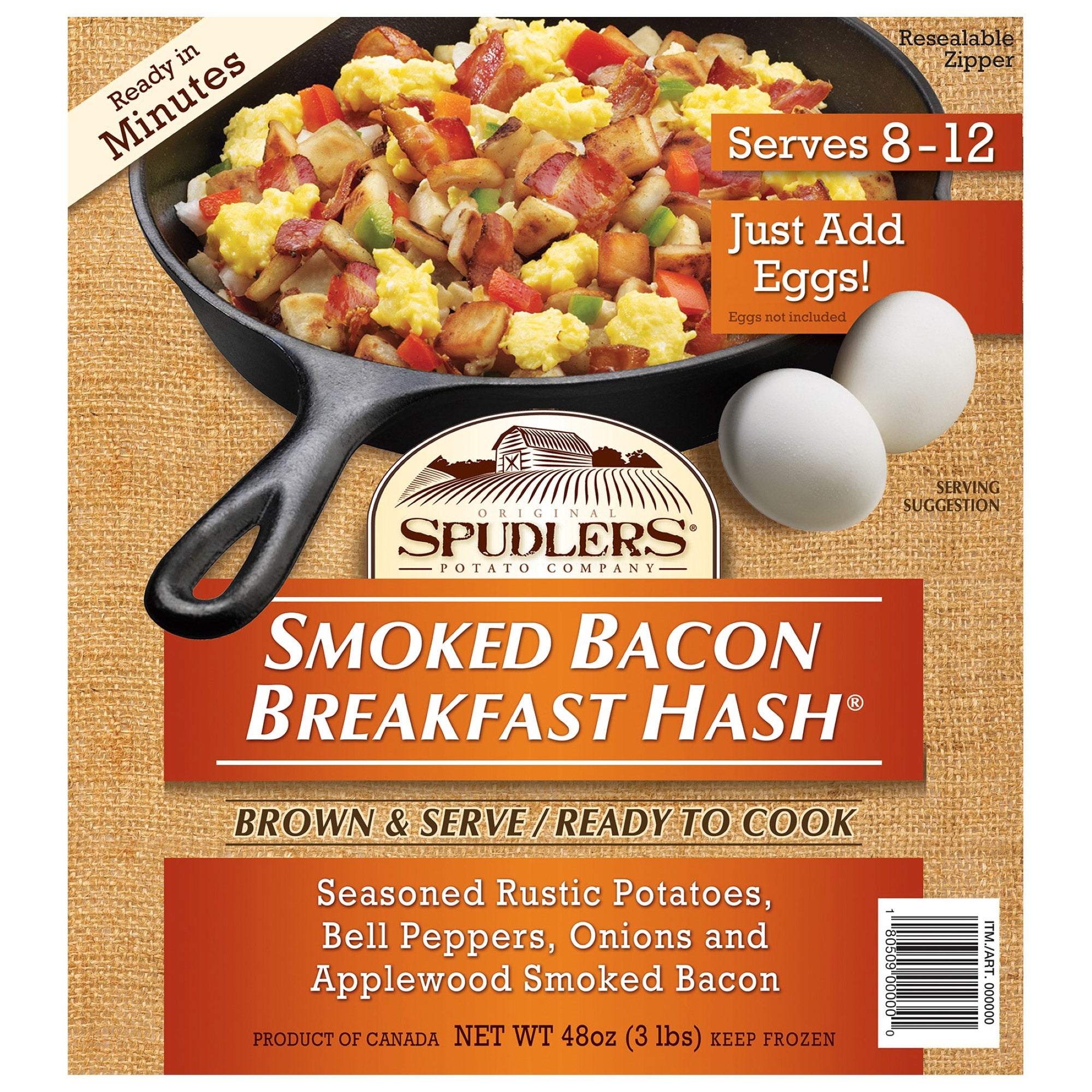 SPUDLERS BACON BREAKFAST HASH 48 OUNCES