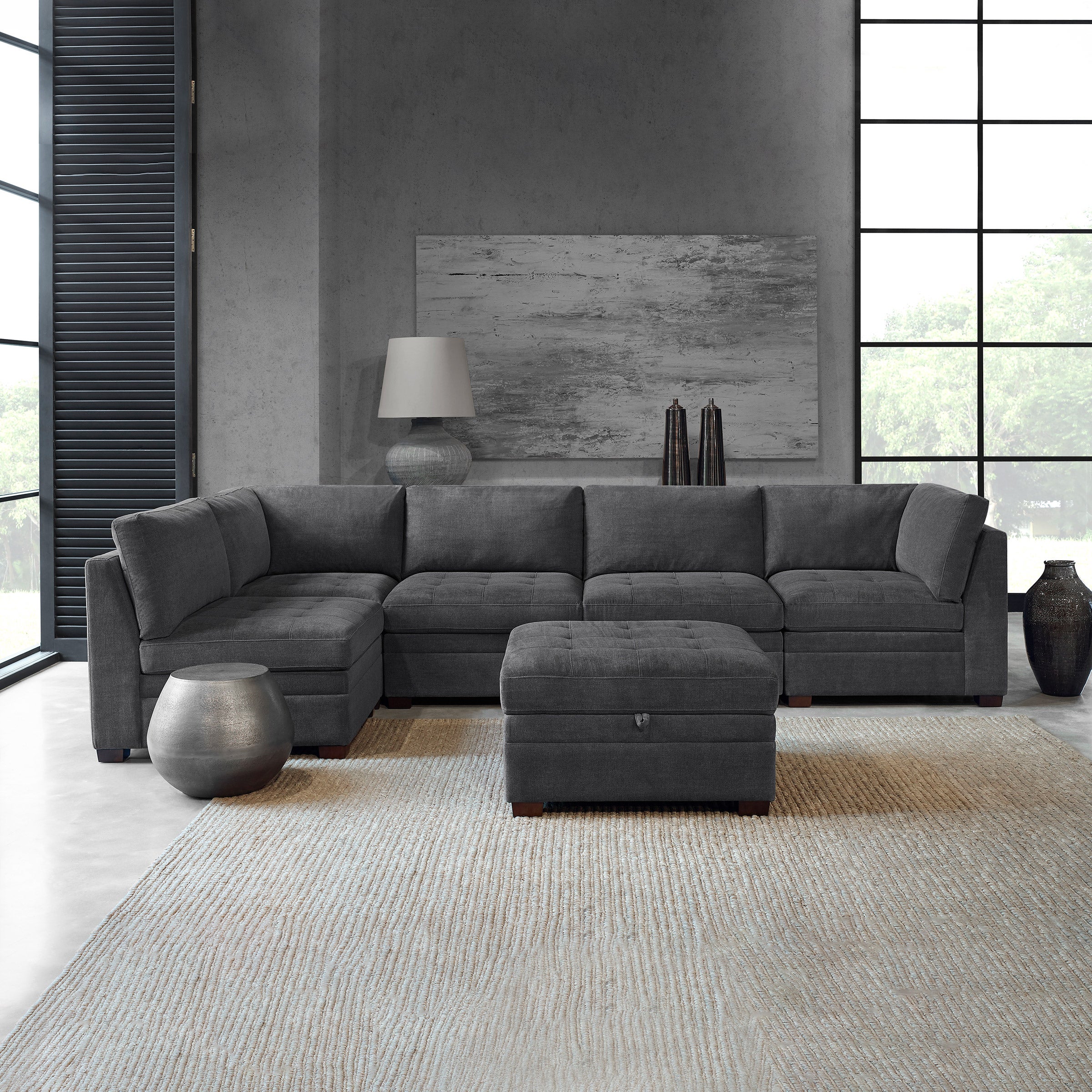 THOMASVILLE TISDALE 6PC FABRIC MODULAR SECTIONAL