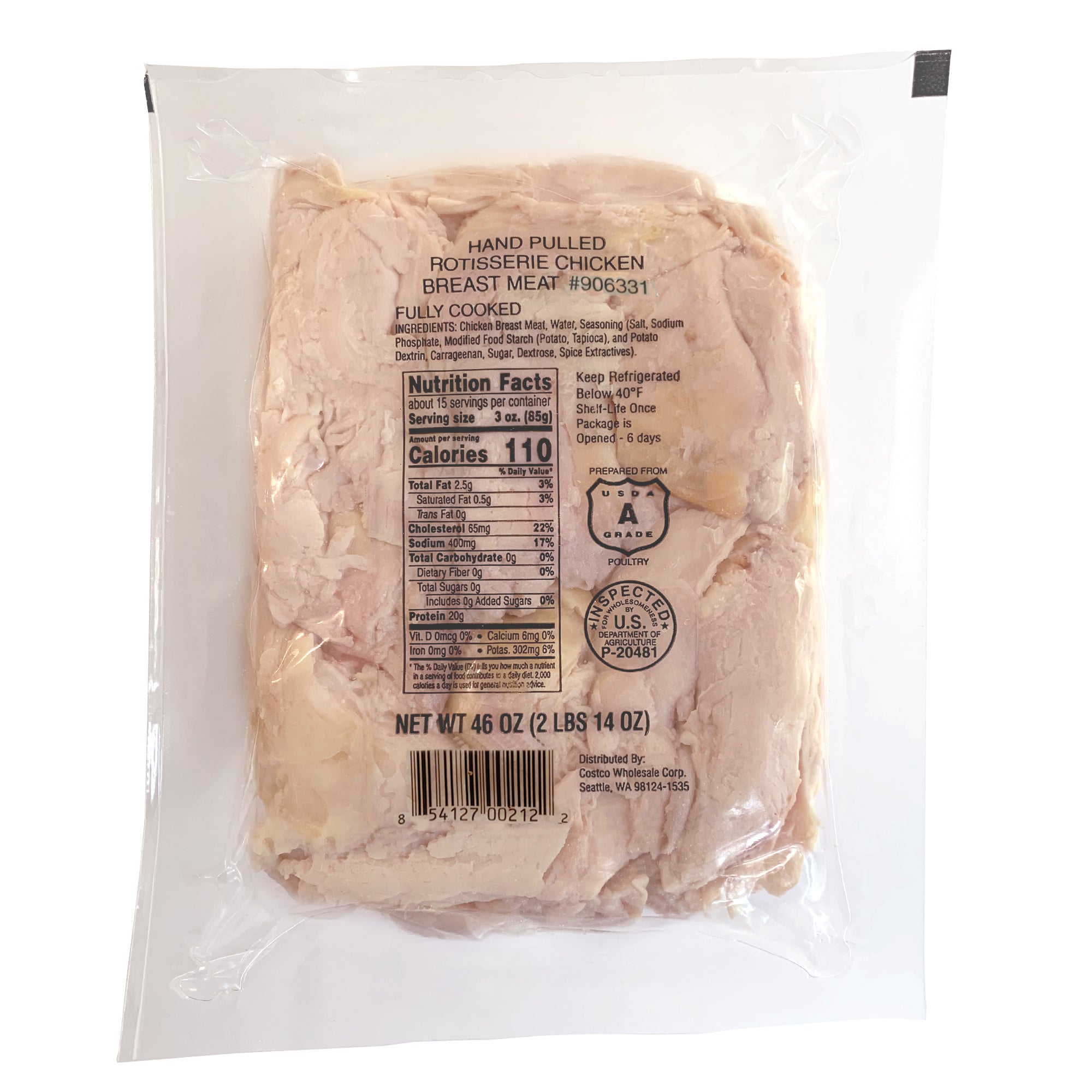 ROTISSERIE CHICKEN BREAST MEAT 2.62 LBS