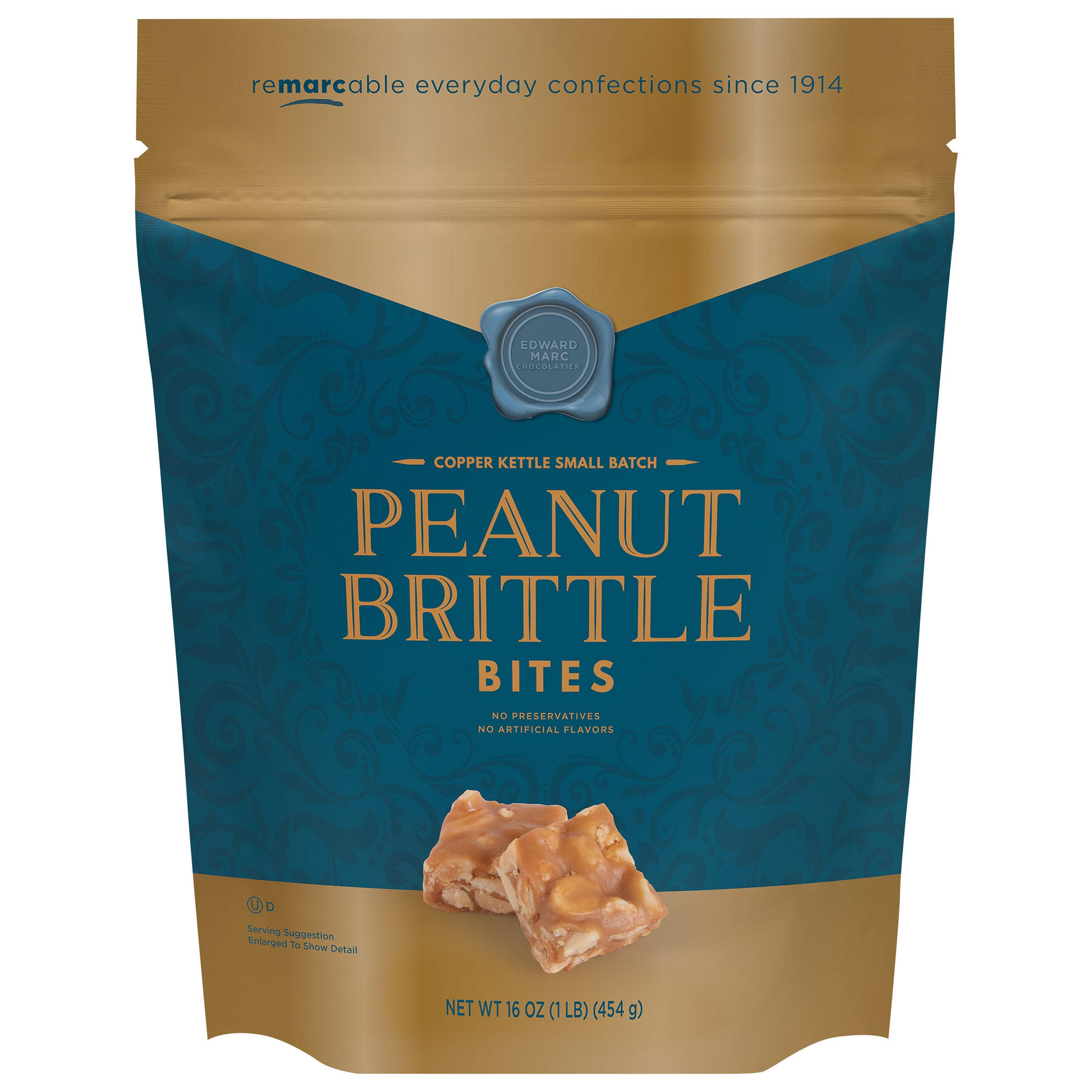 EDWARD MARC PEANUT BRITTLE BITES 16 OUNCES - Image 1