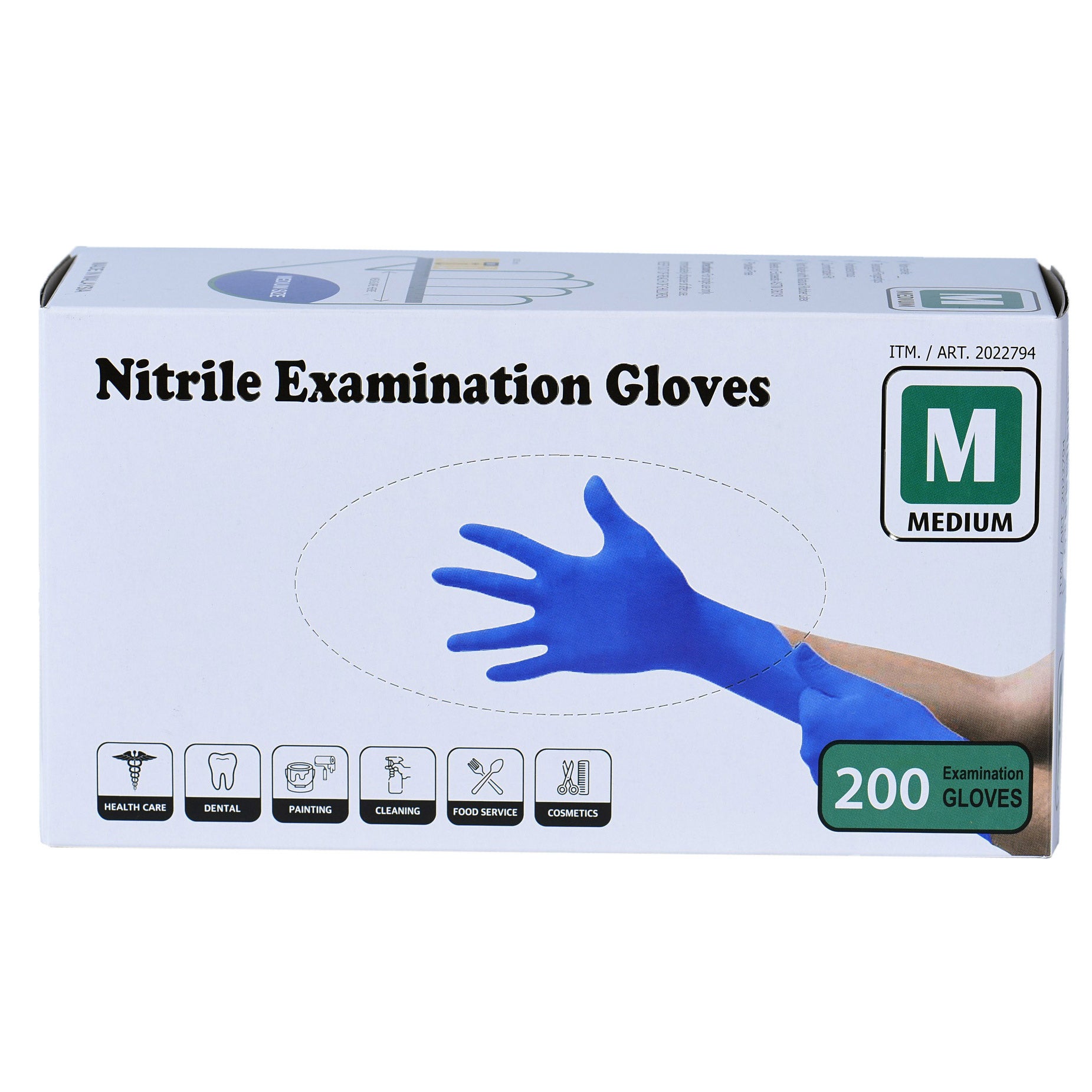 NITRILE EXAM GLOVES MEDIUM, 200 CT