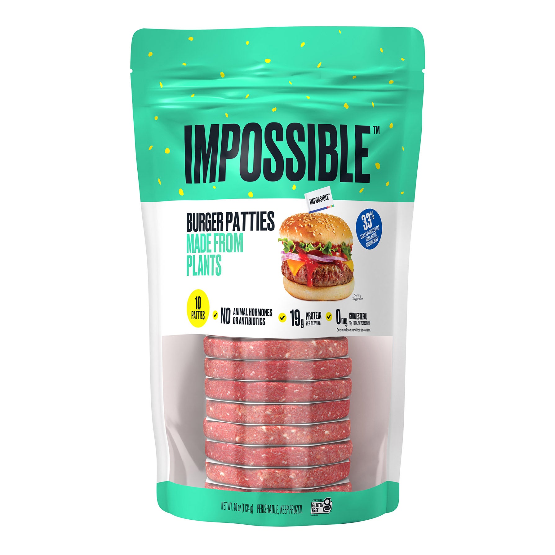 IMPOSSIBLE PLANT BASED BURGERS 10/4 OZ - Image 1