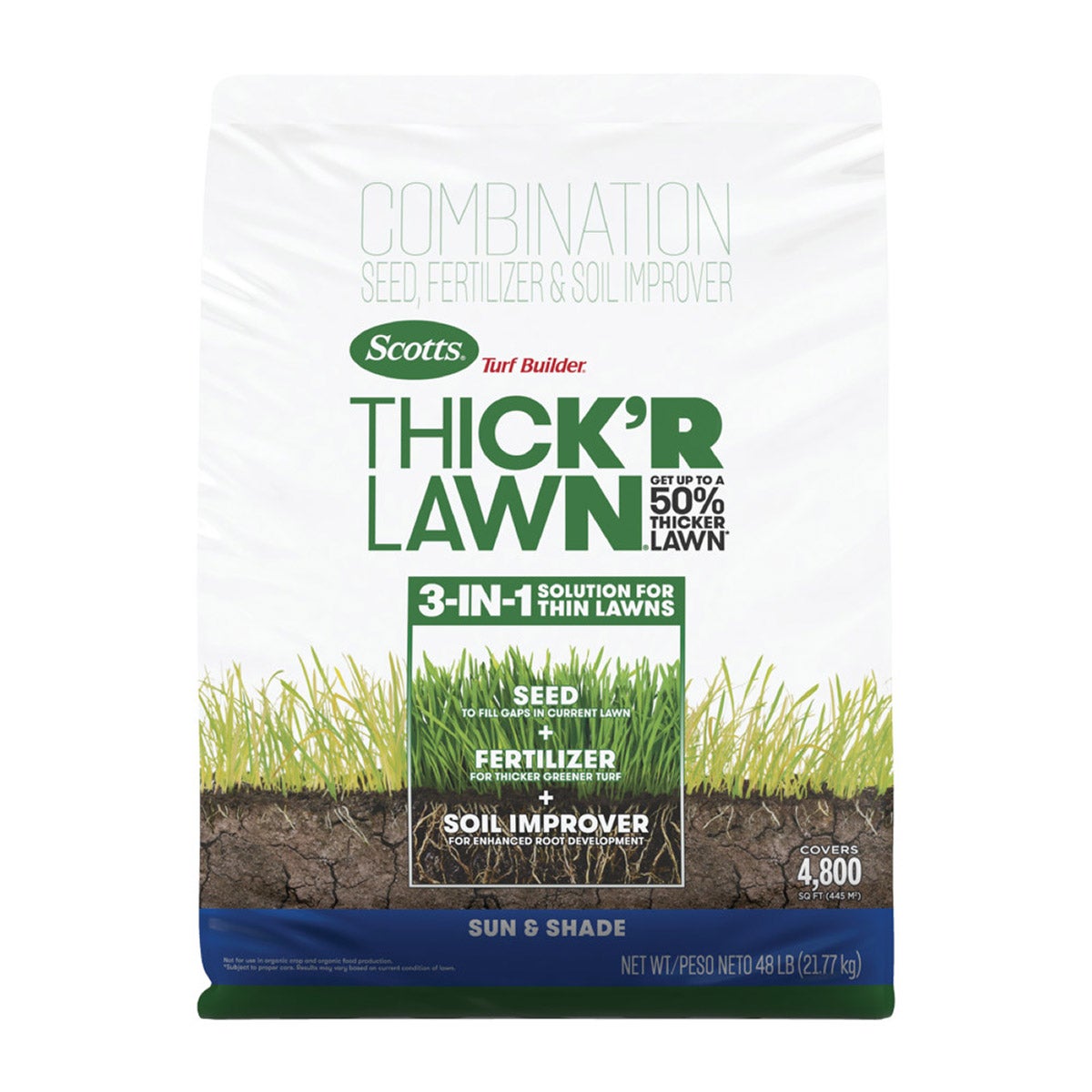 SCOTTS TURF BUILDER THICK'R SUN & SHADE 48 LBS