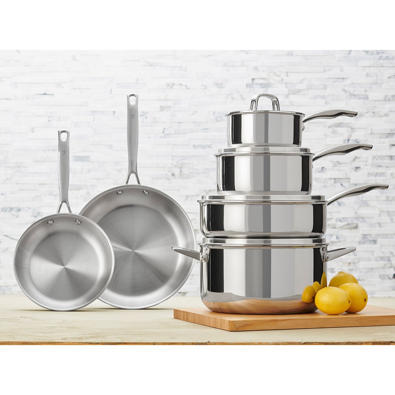 J.A. HENCKELS INT'L. 10-PIECE STAINLESS STEEL COOKWARE SET