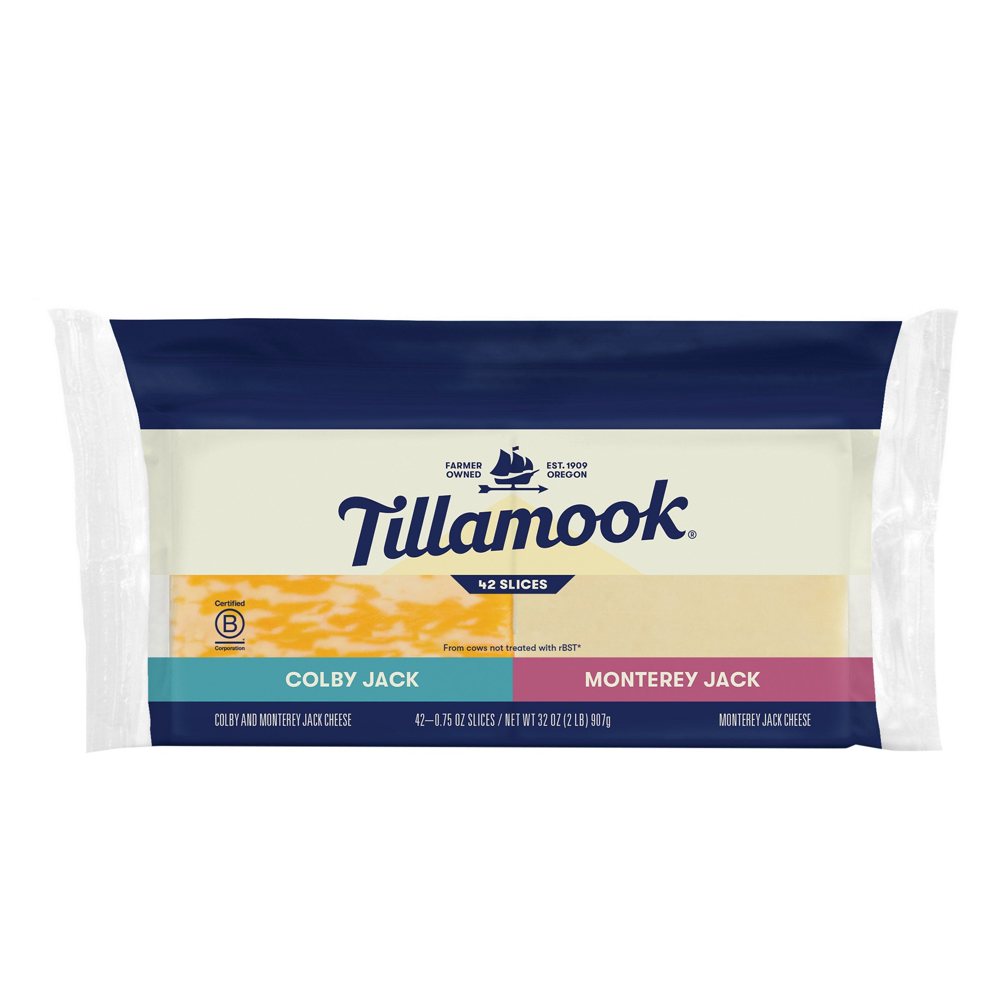 TILLAMOOK COLBY & MONTEREY JACK SLICED 42 CT / 2 LB - Image 1