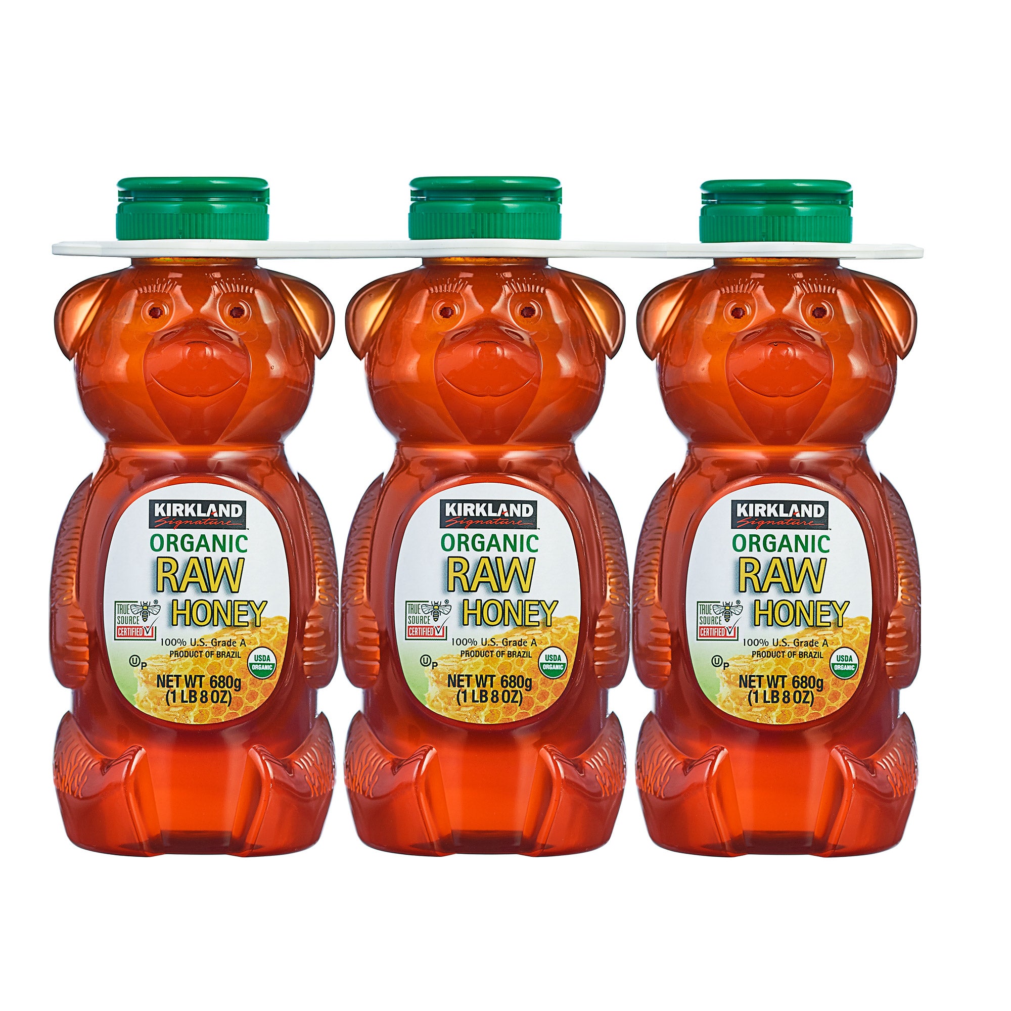 KIRKLAND SIGNATURE ORG RAW HONEY BEARS 3/24 OUNCE BOTTLES - Image 1