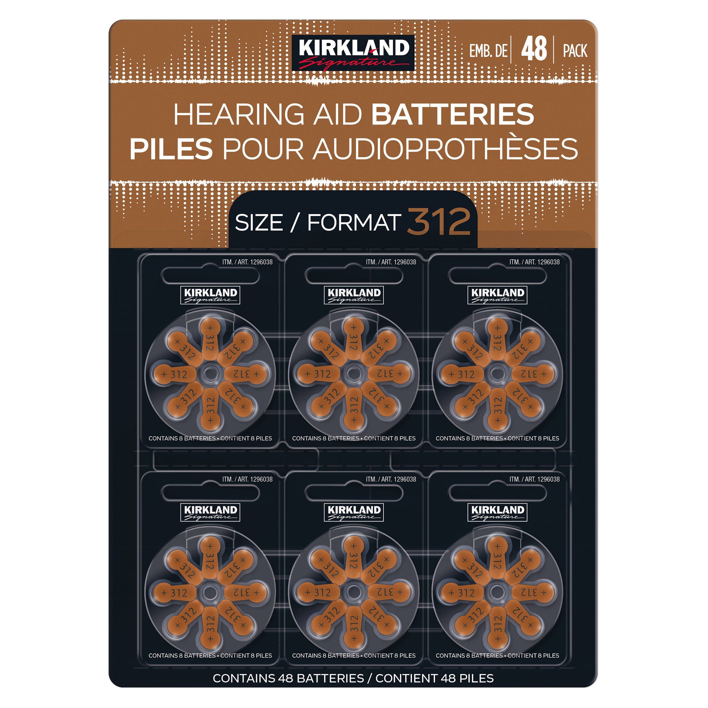 KS HEARING AID BATTERY ZERO MERCURY ZINC AIR SIZE 312 48PK