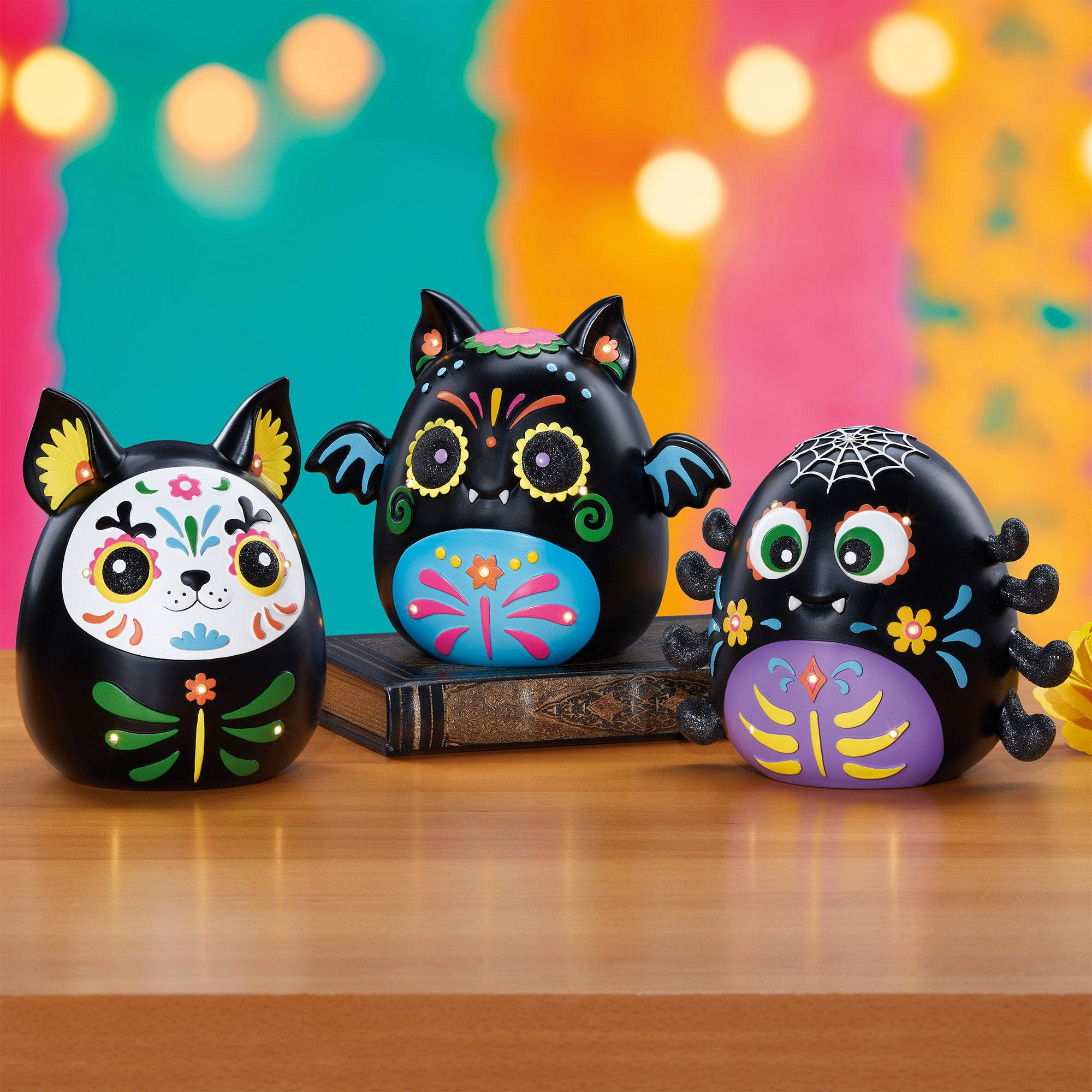 DAY OF THE DEAD 6¨ LED NIGHTLIGHTS SET OF 3
