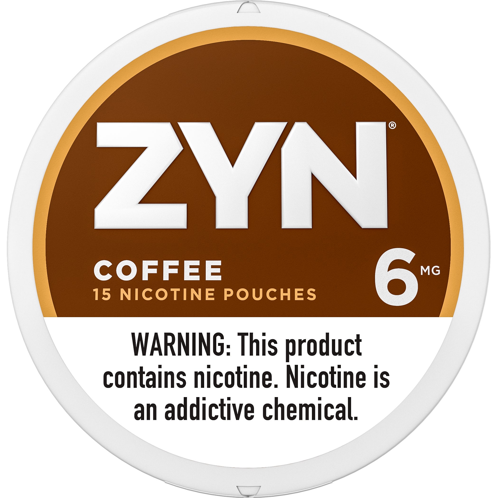 ZYN COFFEE POUCHES 6MG 5 CANS