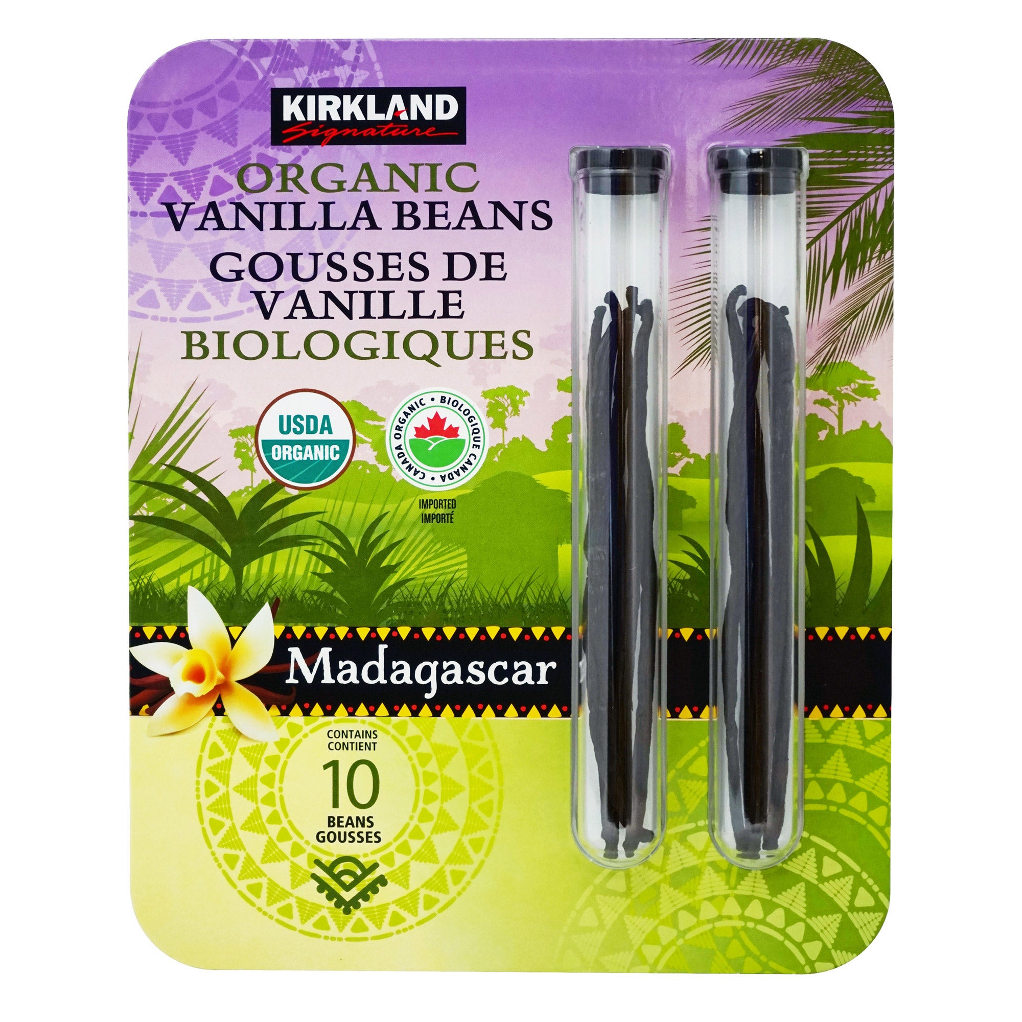 KIRKLAND SIGNATURE ORGANIC VANILLA BEANS 10 COUNT