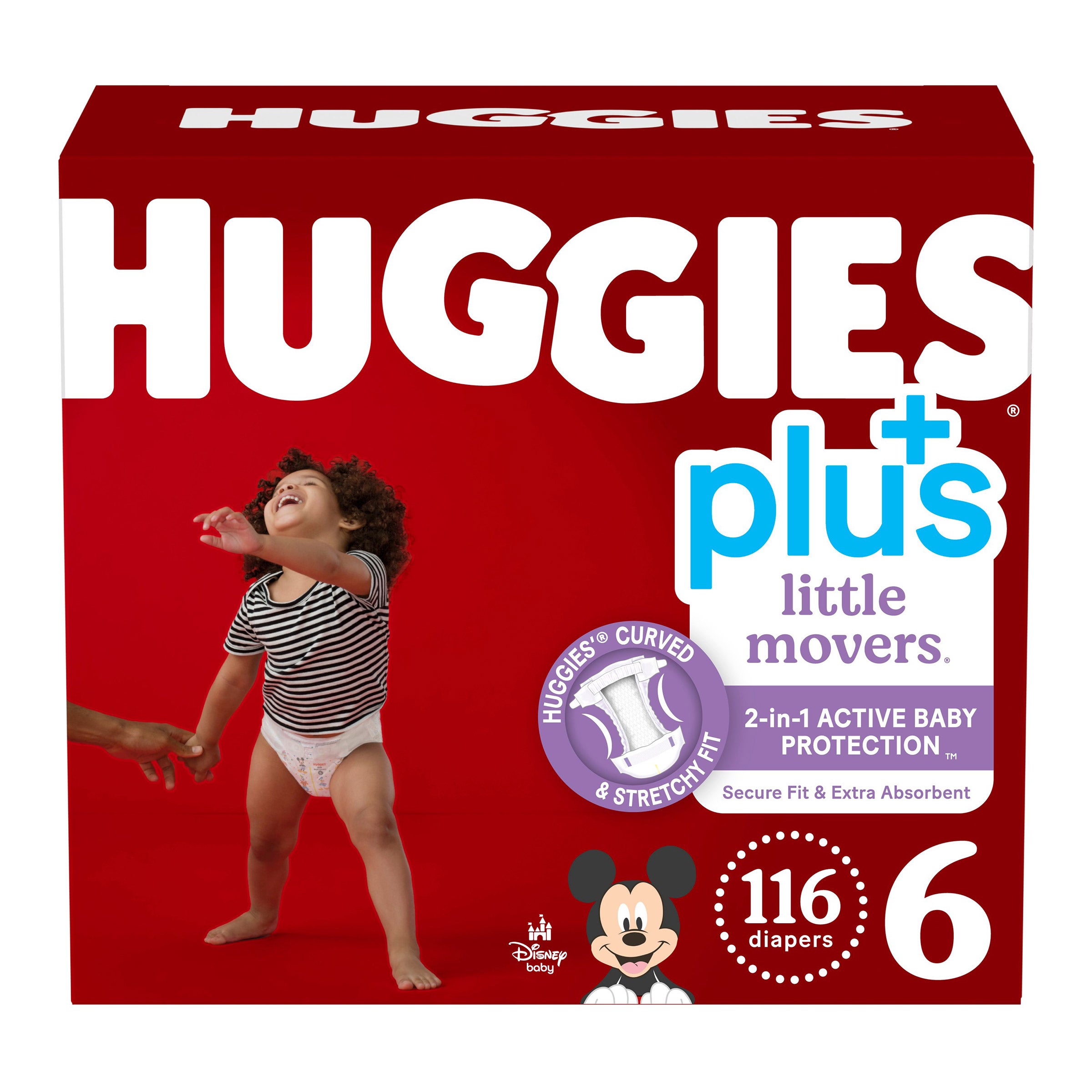 HUGGIES LITTLE MOVERS PLUS SIZE 6 116 COUNTS - Image 1